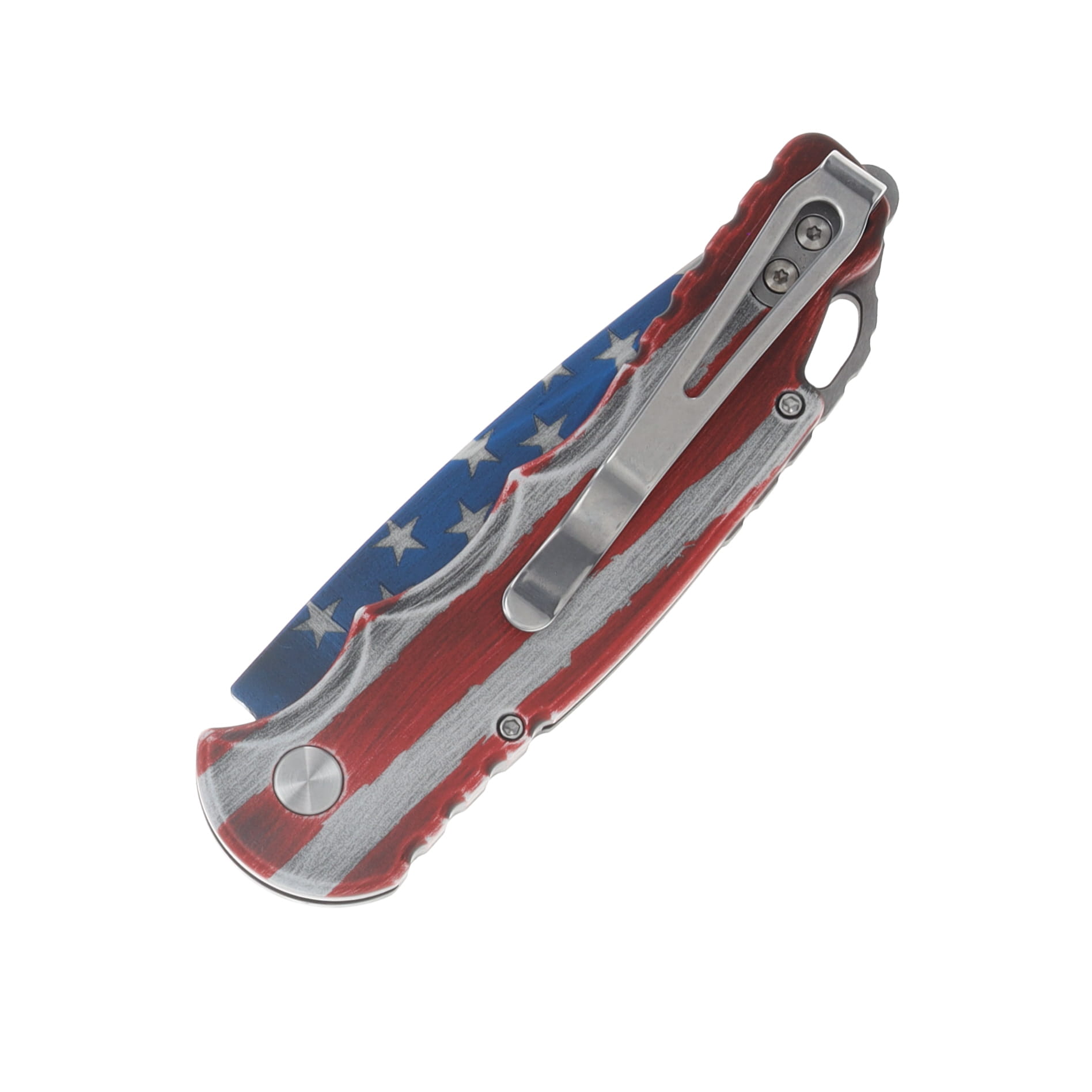 Pro-Tech TR-5 Tactical Response 5  Automatic Knife USA Flag Patriot Cerakote Gold Lip Pearl Button T501-PATRIOT View 3