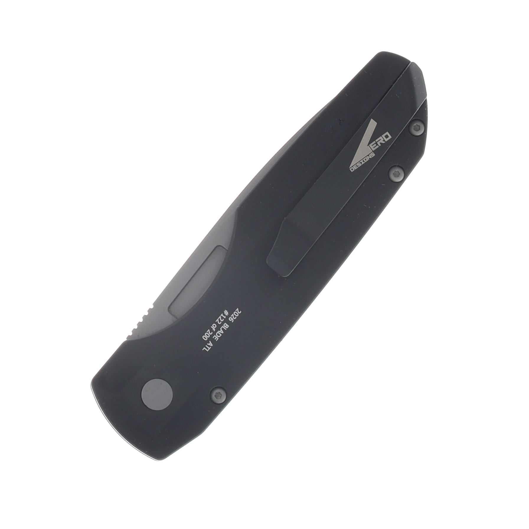 ProTech Vero Synapse 2 Automatic Knife Blasted MagnaMax/Black Aluminum with Mother of Pearl Button BSA26.VERO.2 View 4