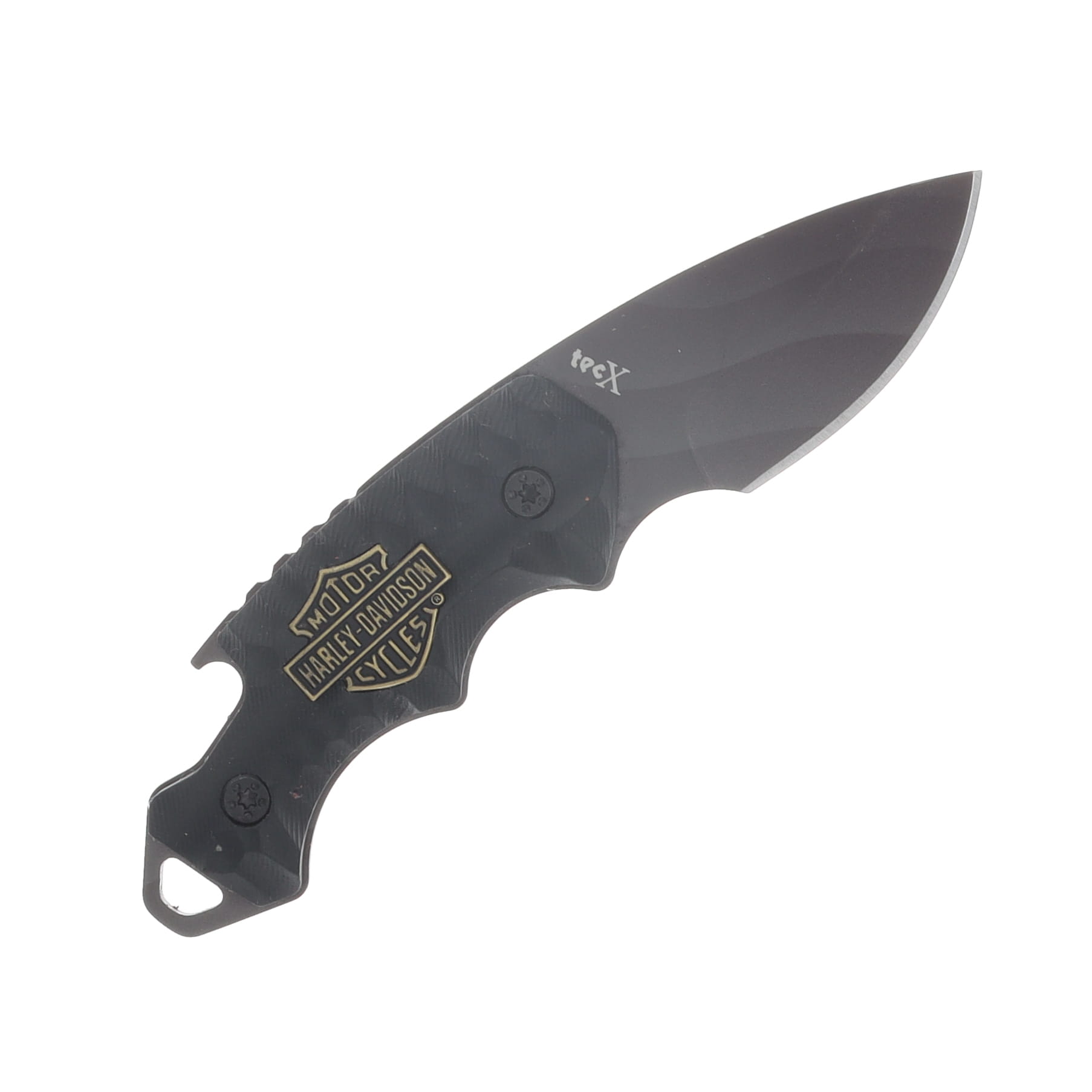 Tec-X Harley-Davidson Black G-10 Fixed Blade Neck Knife CA52207 View 3