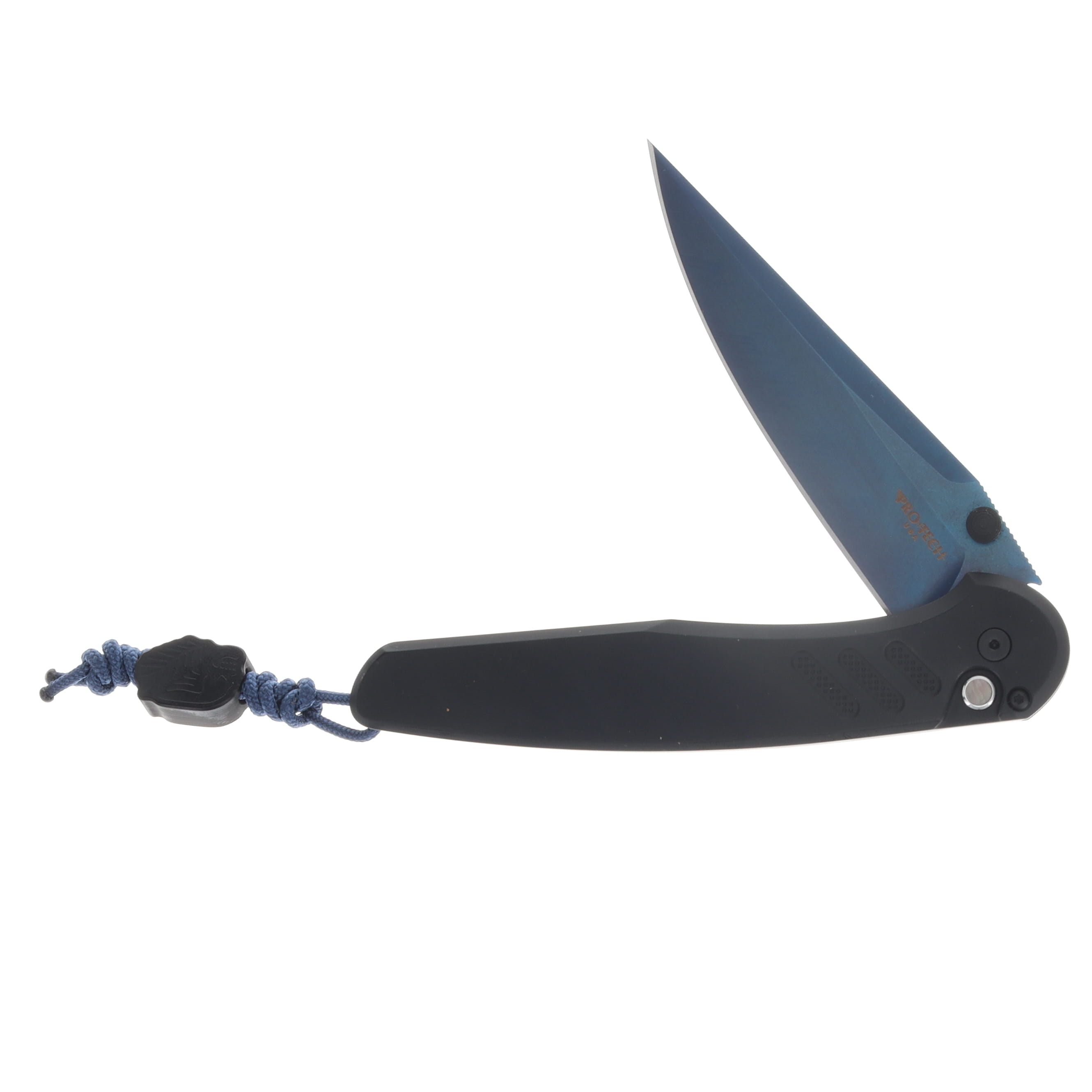 ProTech Avalon Automatic Knife 2026 Atlanta Blade Show Exclusive Sapphire Blue PVD Magnacut/Black Aluminum Peace Neighbor Collaboration BSA26.AVALON.1 View 3