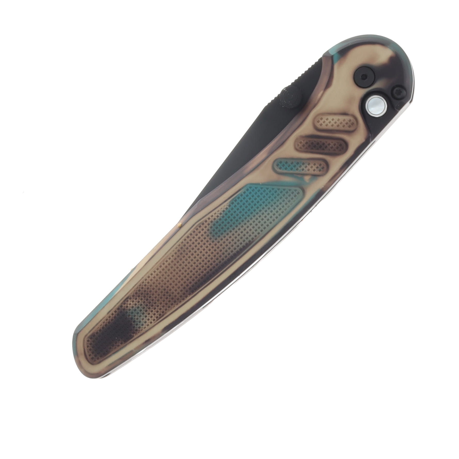 ProTech Avalon Automatic Knife DLC Black Magnacut/Knurled Shipwreck Aluminum Peace Neighbor Collaboration PN1103-SHIPWRECK View 5