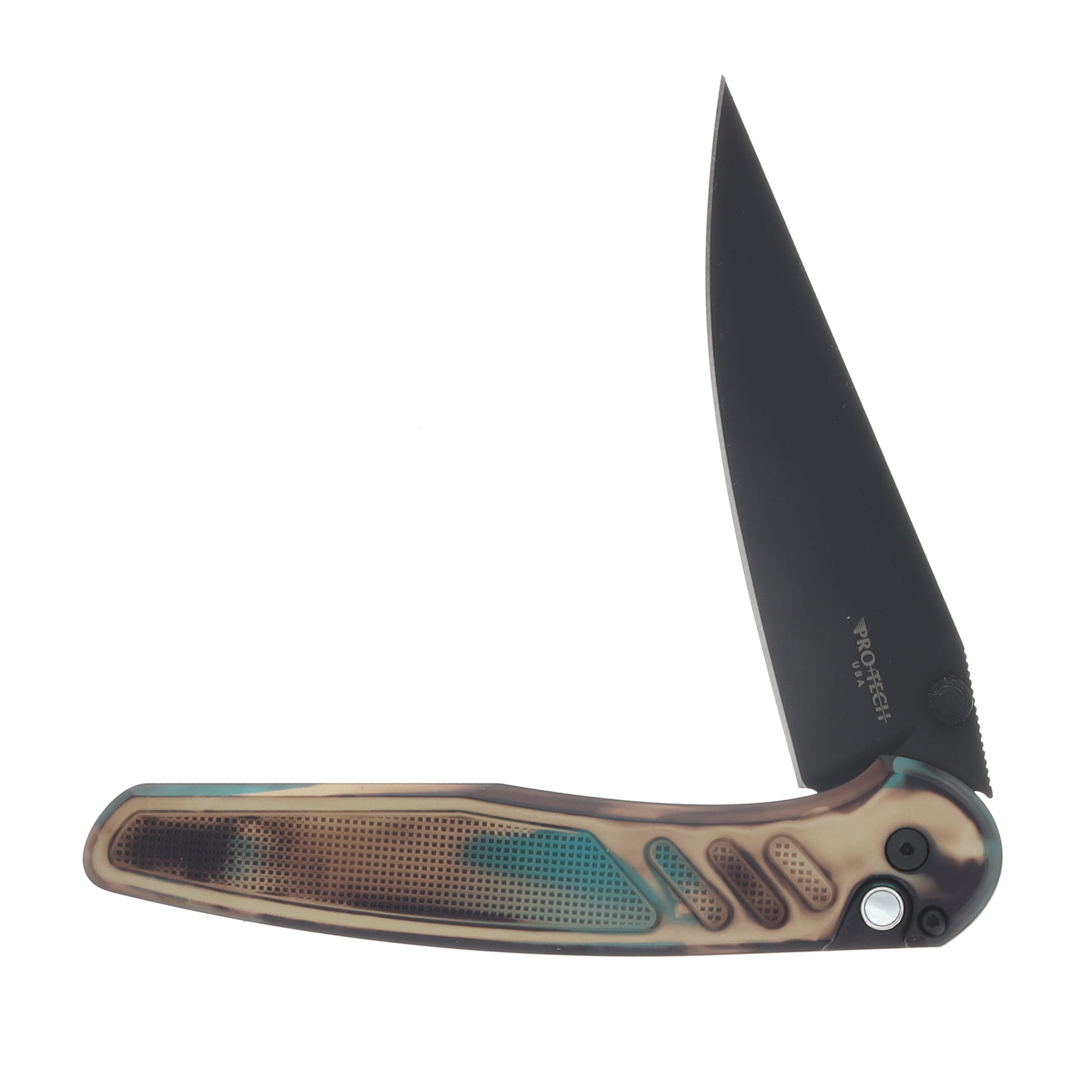 ProTech Avalon Automatic Knife DLC Black Magnacut/Knurled Shipwreck Aluminum Peace Neighbor Collaboration PN1103-SHIPWRECK View 4