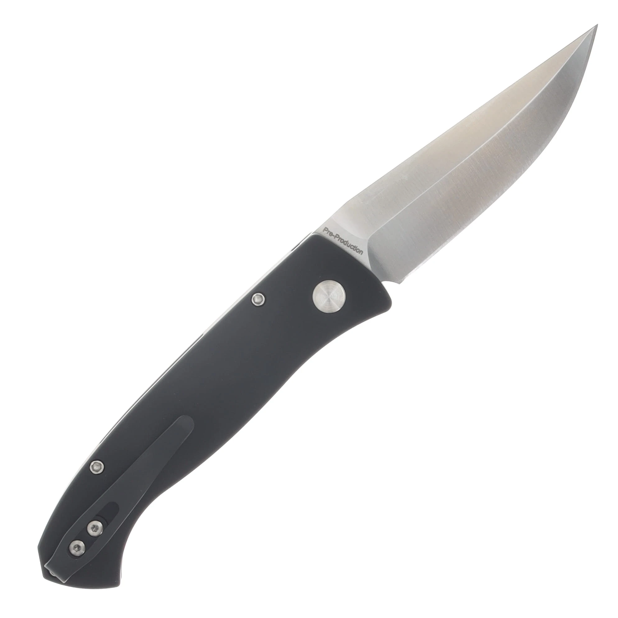 ProTech Brend Automatic Knife 2026 Atlanta Blade Show Exclusive Satin 154CM/Black Aluminum with Abalone Button BSA26.BREND.1 View 2