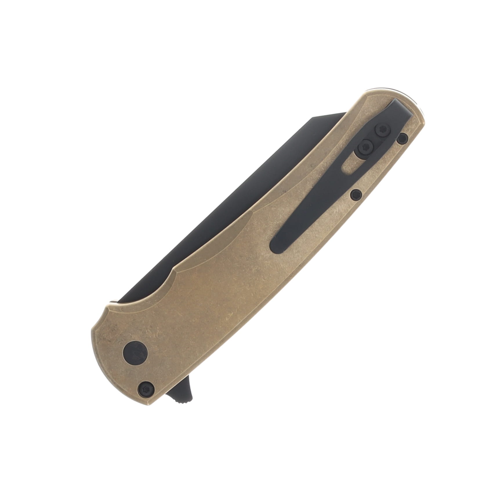 ProTech Malibu Button Lock Folding Knife Black DLC Magnacut Reverse Tanto/Solid Bronze Aluminum PT5413 View 6