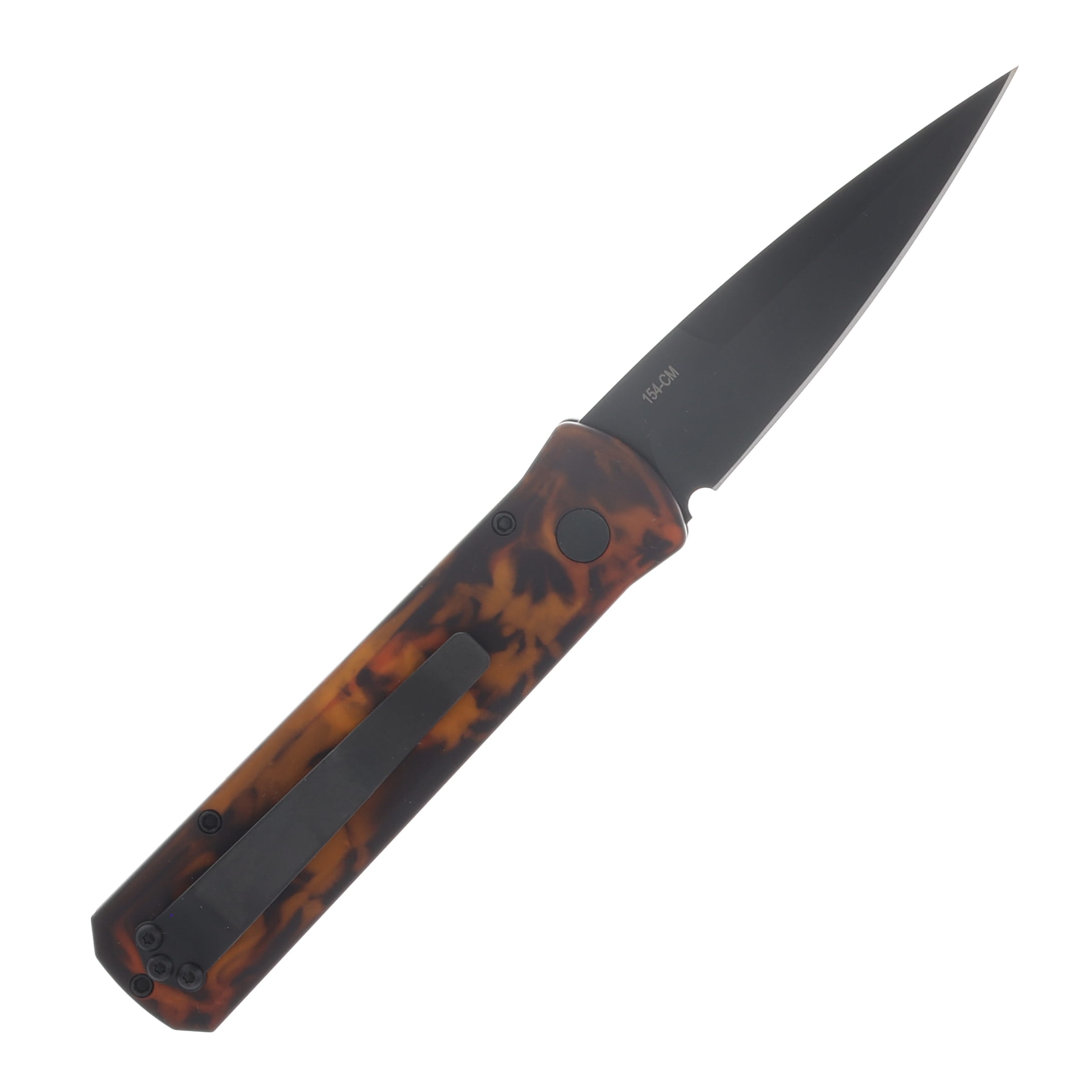 ProTech Godson Automatic Knife Black DLC 154CM/Del Fuego Custom Anodized Aluminum 721DF2 View 2