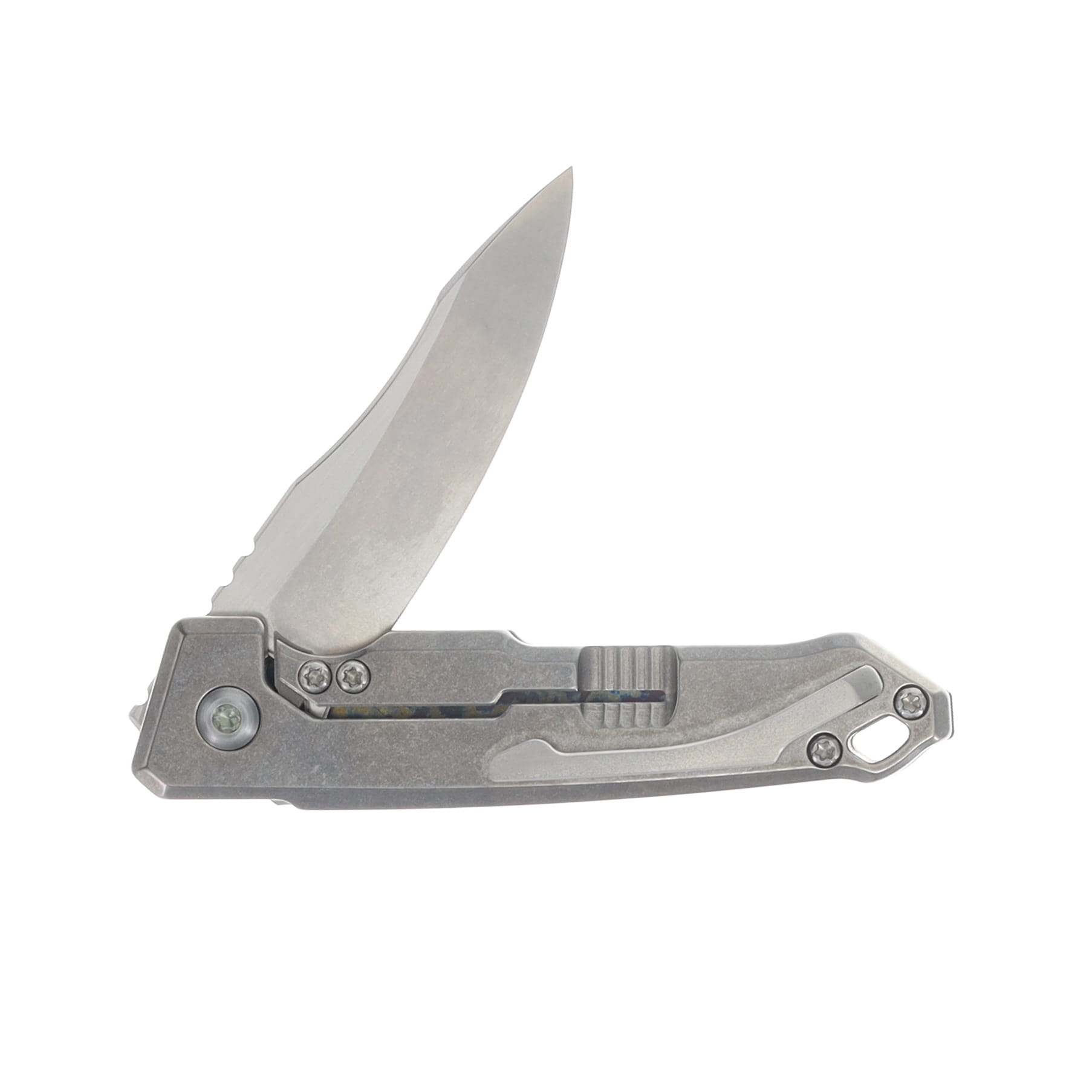 Angryman Littlefinger Framelock Folding Knife Purple Timascus Handle Magnacut Bld ANGLTLFNGPRPTIMAS View 4