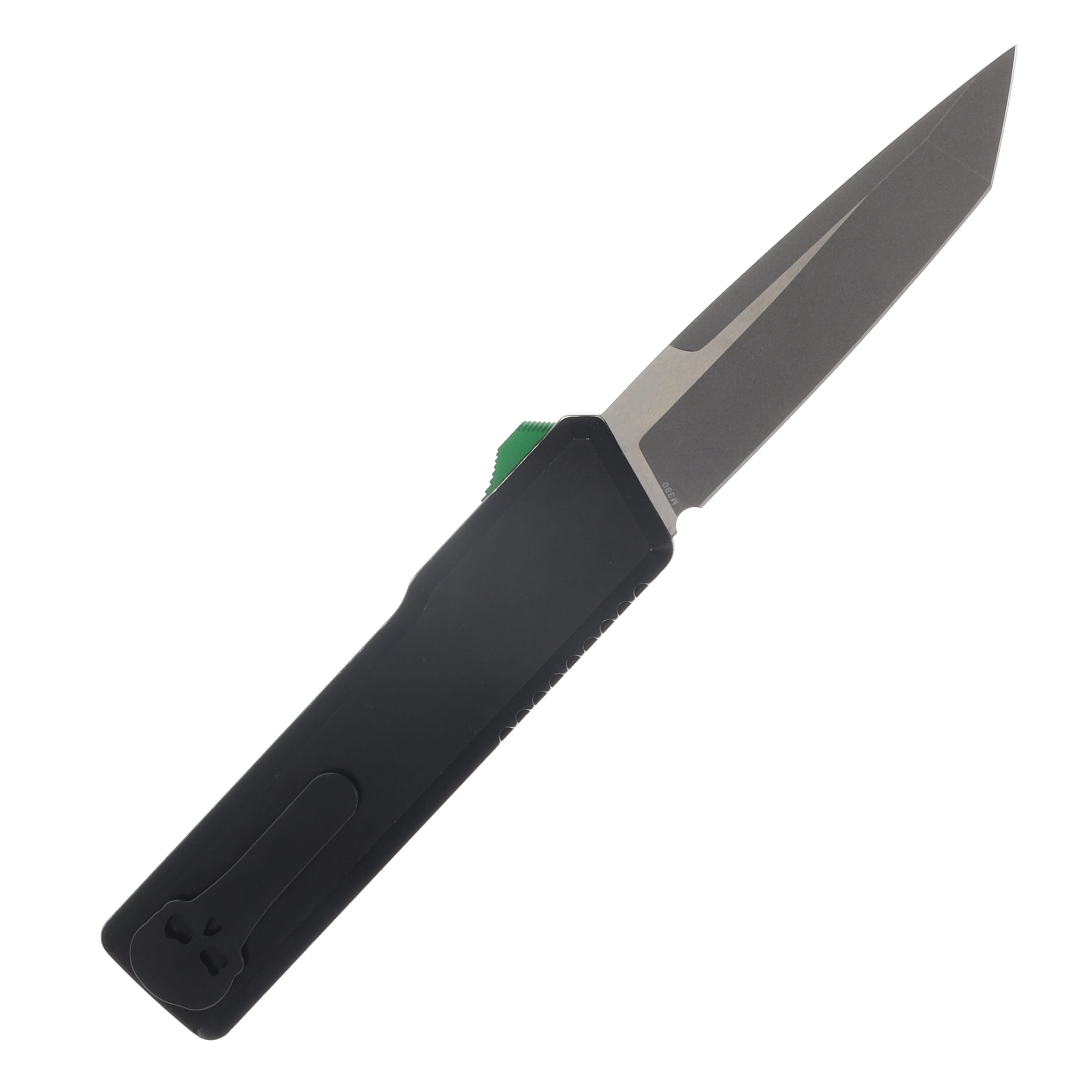Chaves Knives Dissident OTF Auto Black Battleworn AL Handle with Joker CF Inlay CKDISSJOK View 2