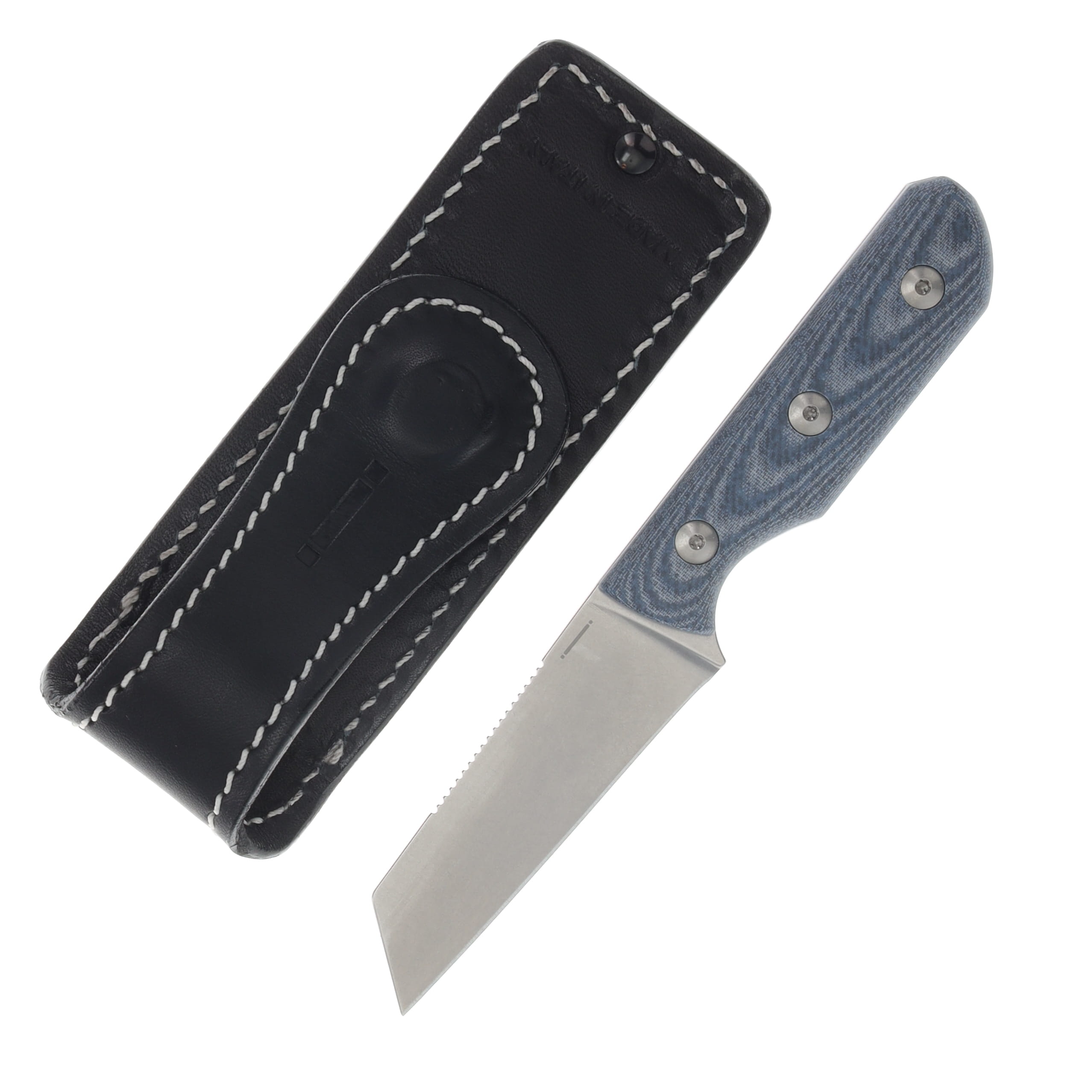 StraightLine Scorer Fixed Blade Denim Canvas Micarta - Magnacut Stonewash SLSC-DC View 2