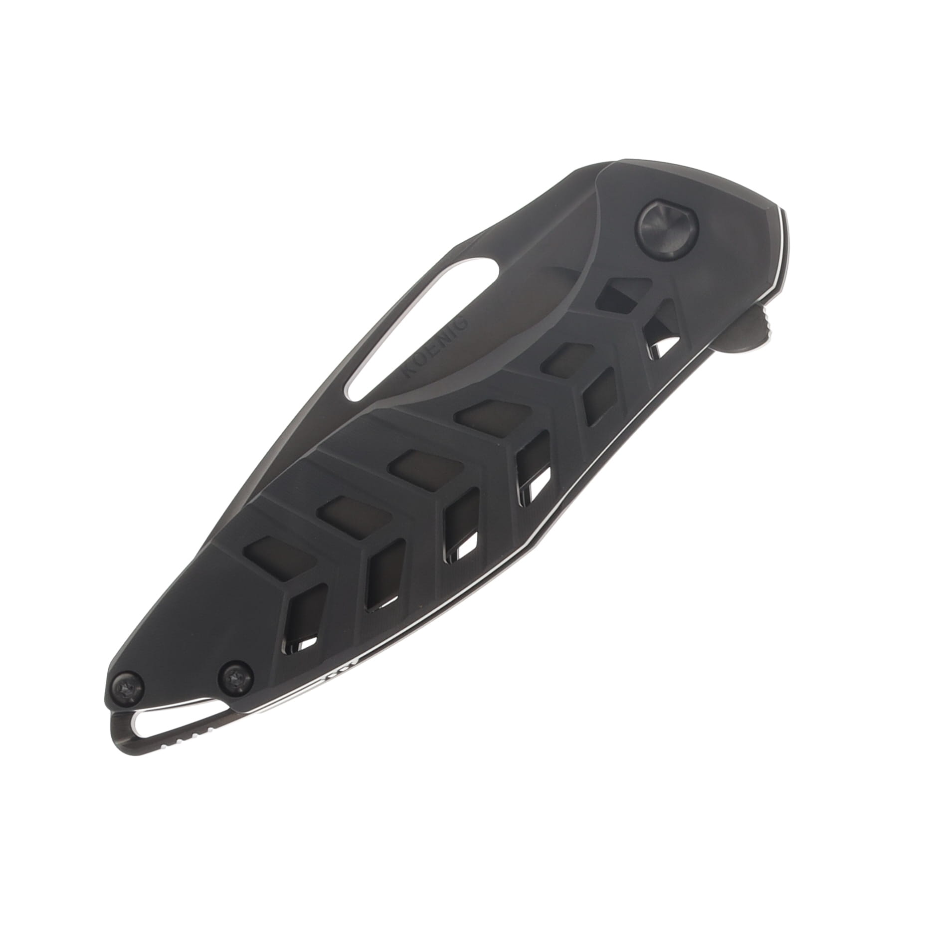 Koenig Arius Framelock Folder M398 Raw DLC Bld 6AL4V Ti DLC Osseus 2.0 Handle AR18688888 View 5