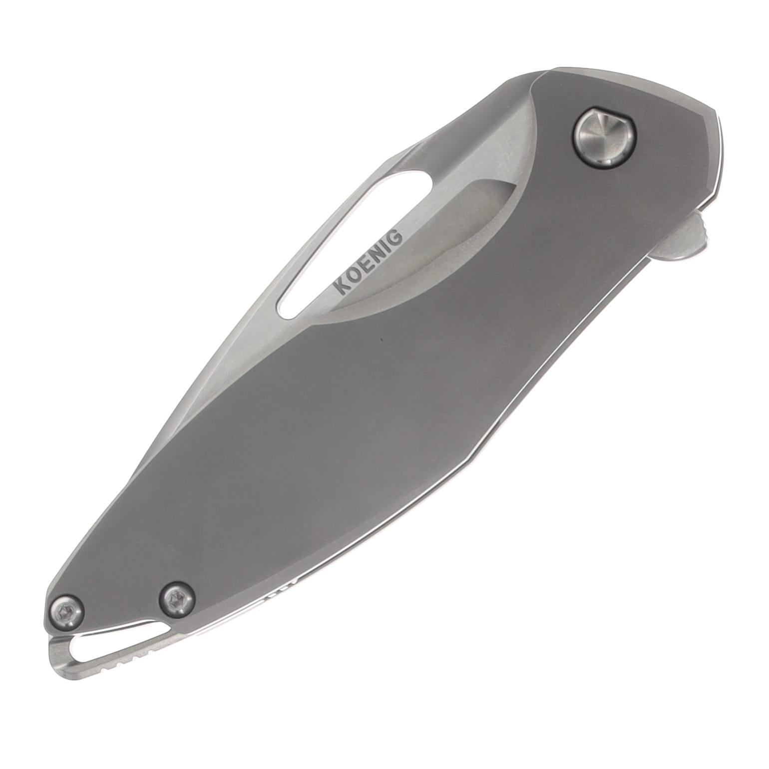 Koenig Arius Framelock Folder M390 Burnished w/PF Bld 6AL4V TI Smooth Handle AR11111111 View 5