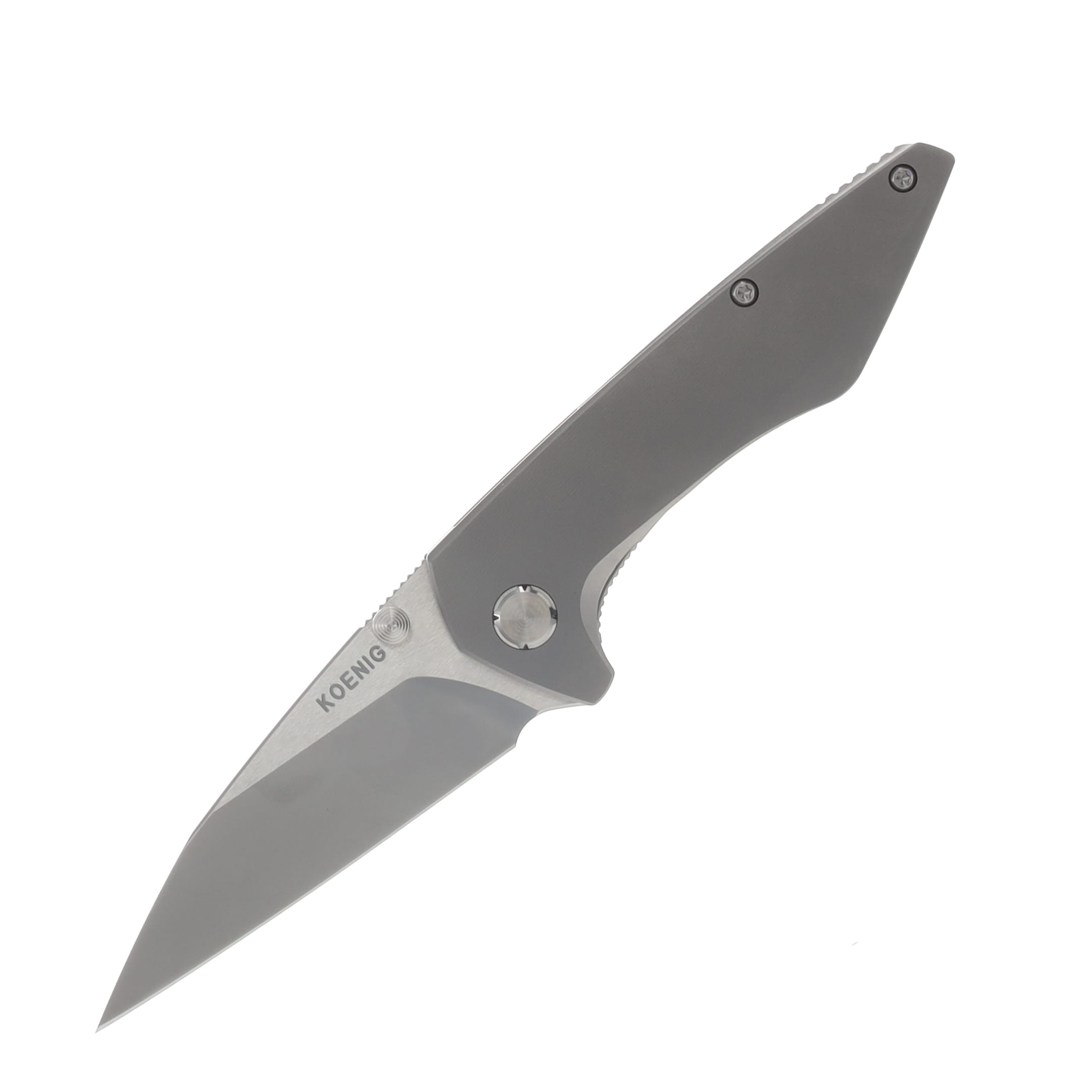 Koenig Mini Goblin Framelock Folder M390 Burnished w/PF Bld 6AL4V TI Smooth Handle MG21111111 View 1