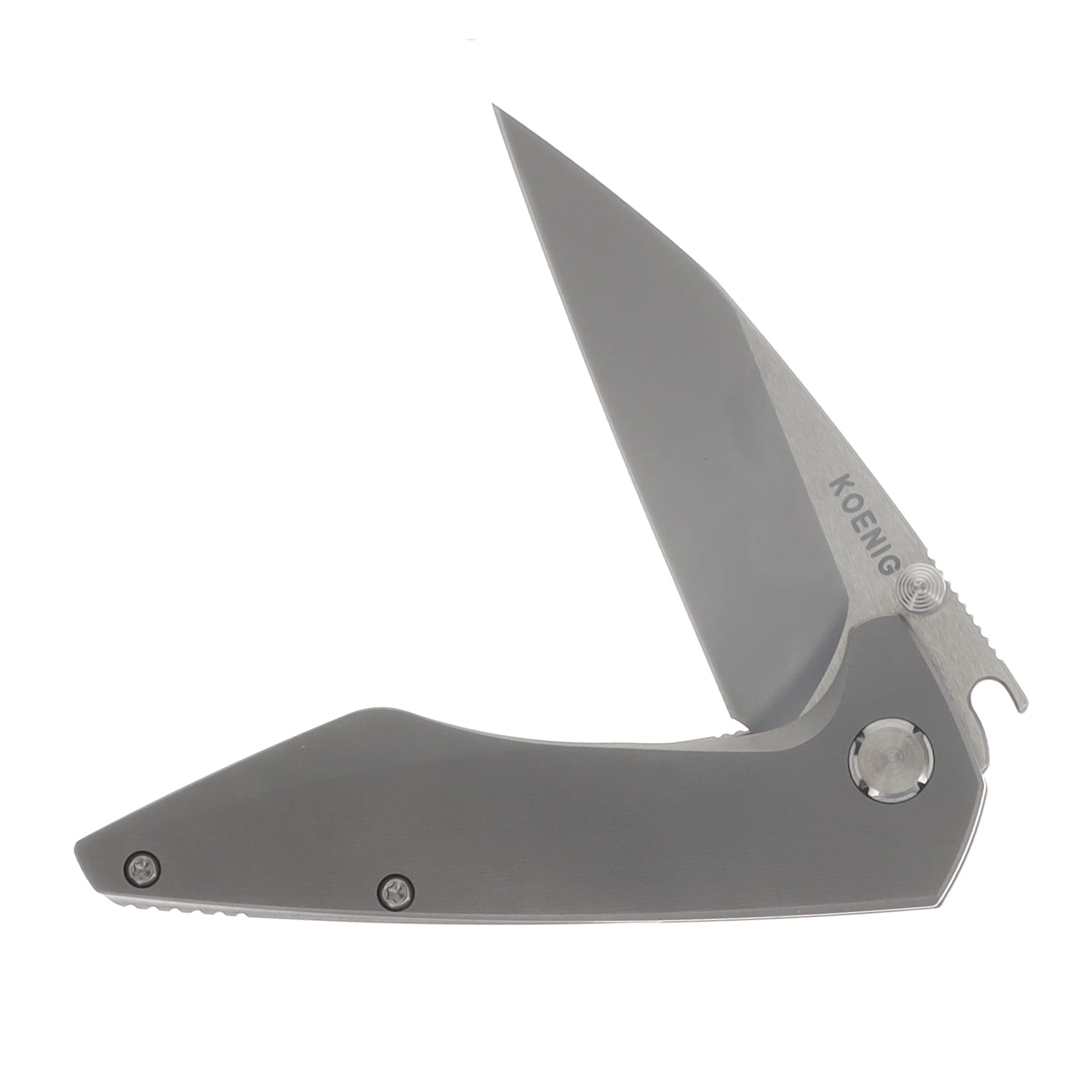Koenig Mini Goblin Framelock Folder M390 Burnished w/PF Bld 6AL4V TI Smooth Handle MG21111111 View 3