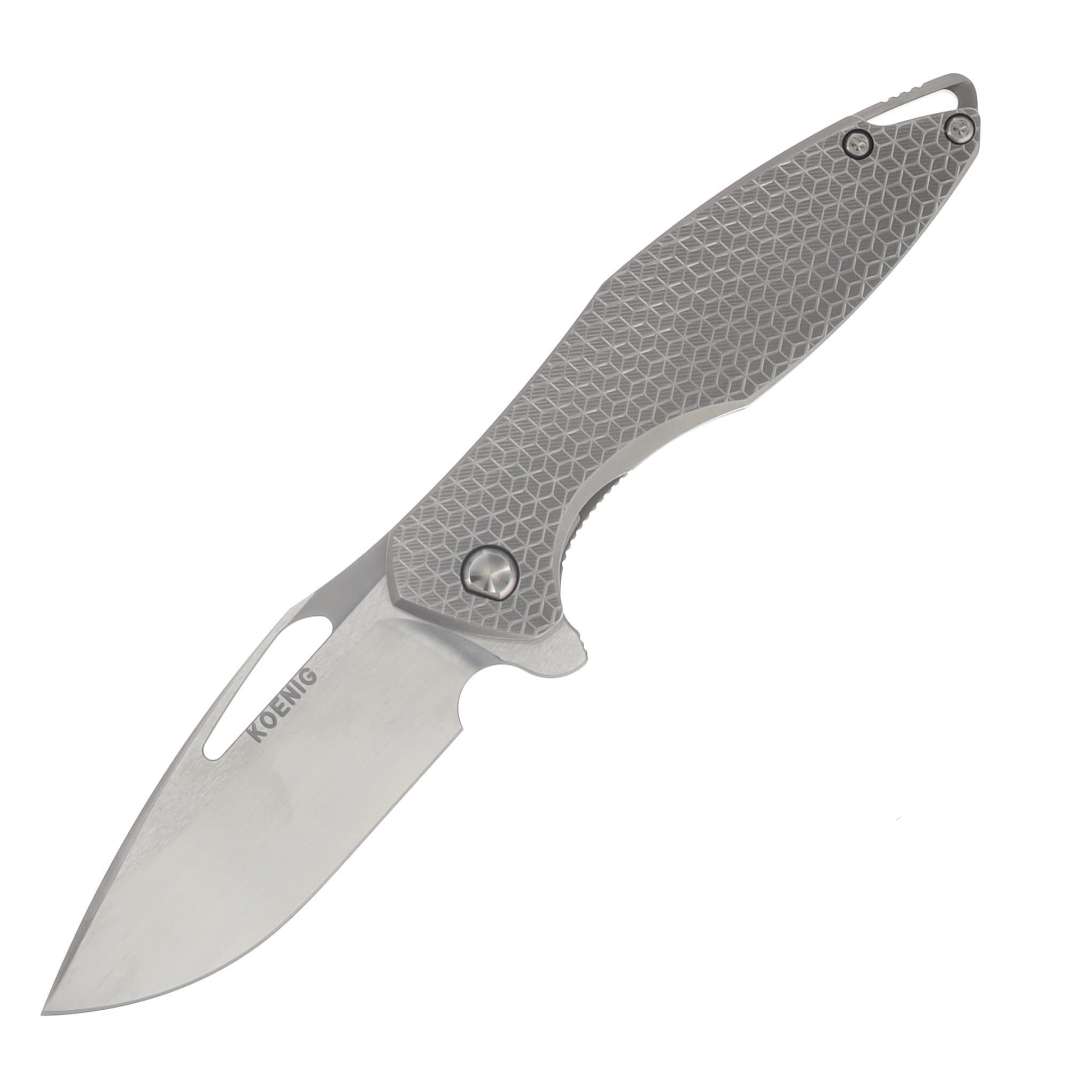 Koenig Mini Arius Folder M390 Hand Rubbed w/PF Bld 6AL4V TI Burnished 2-Tone Q Handle MA13911111Q View 1