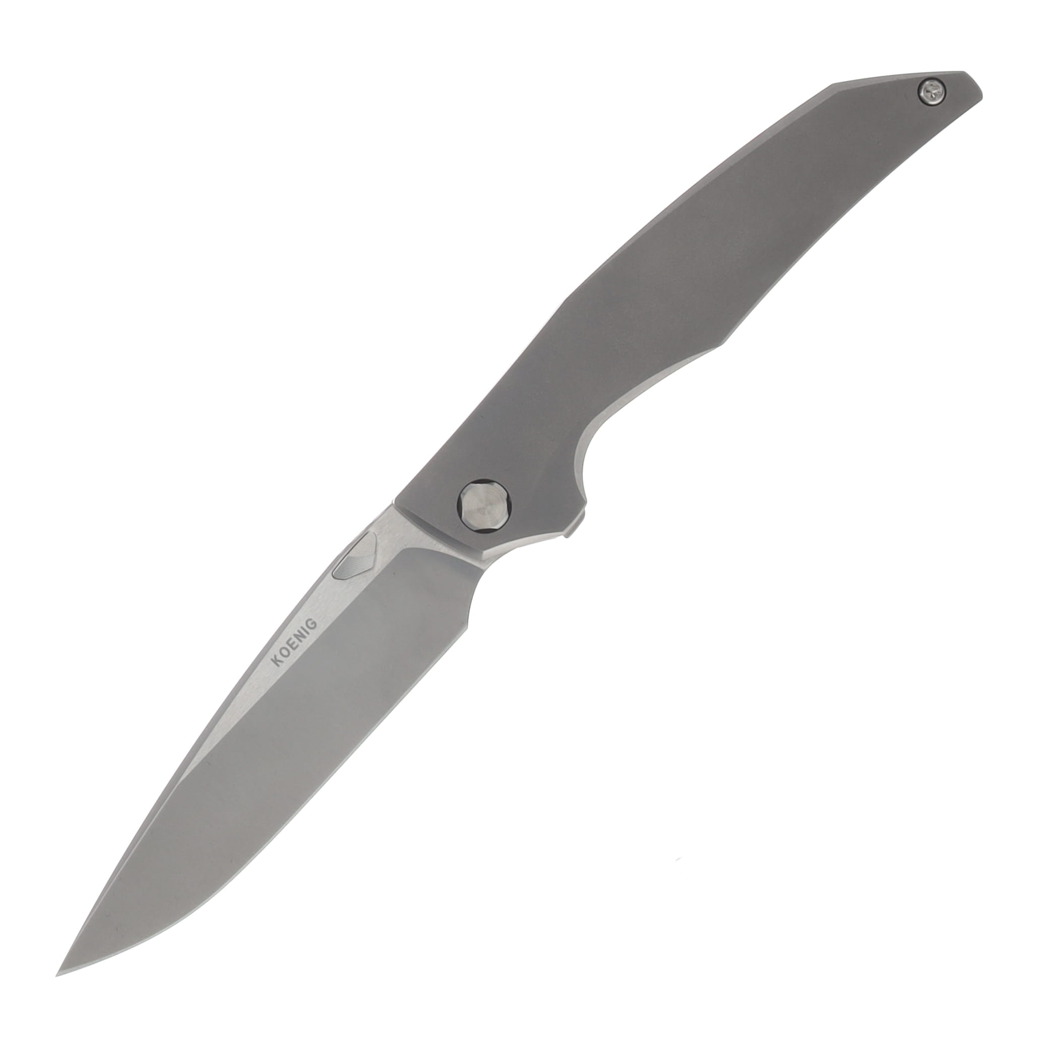 Koenig Xenon Inset Lock Folder M390 Burnished w/PF Bld 6AL4V TI Smooth Handle XE11111111 View 1