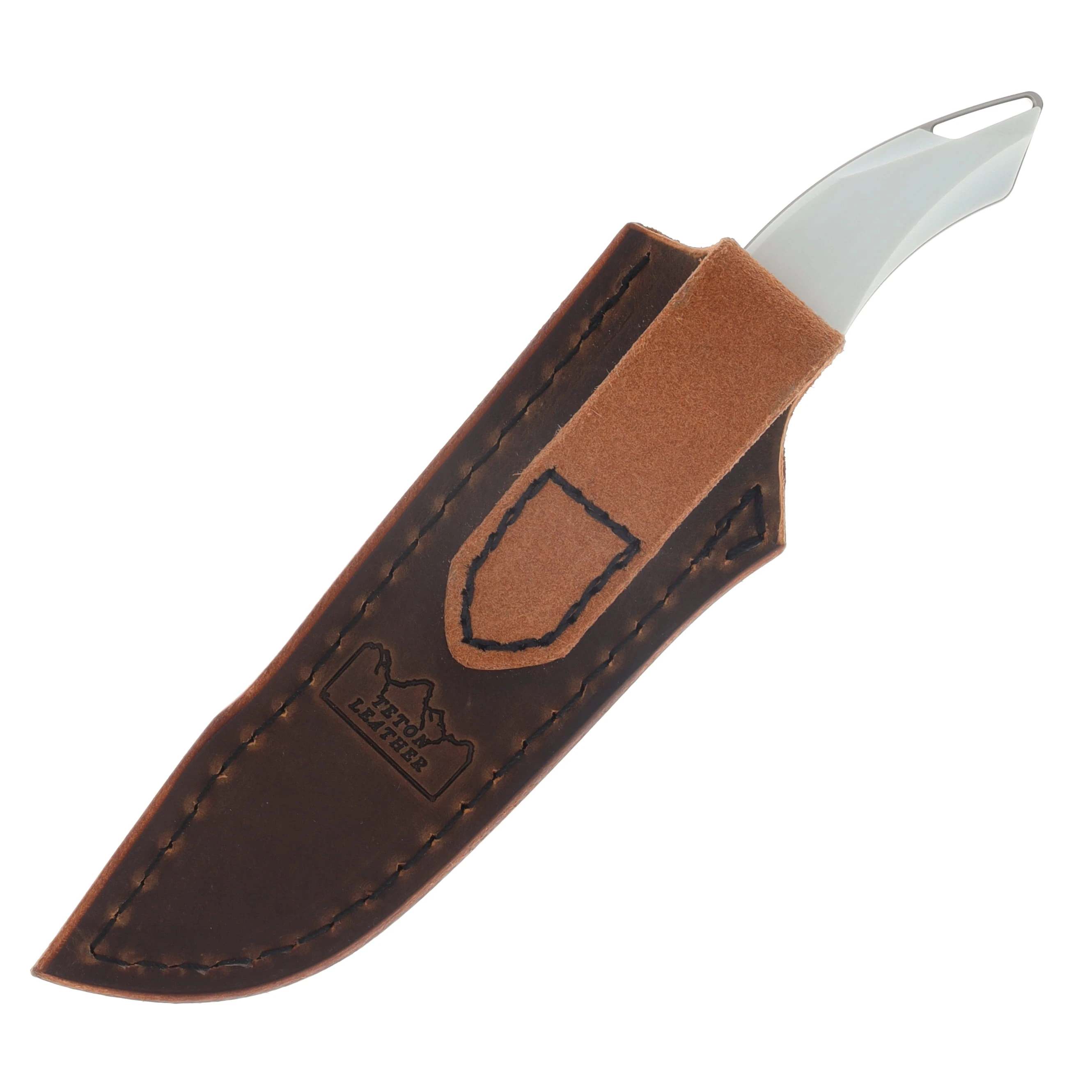 Koenig HELO Fixed Blade Brightwashed Magnacut  - White Smooth G-10 W/ Sheath HELO121WG10 View 4