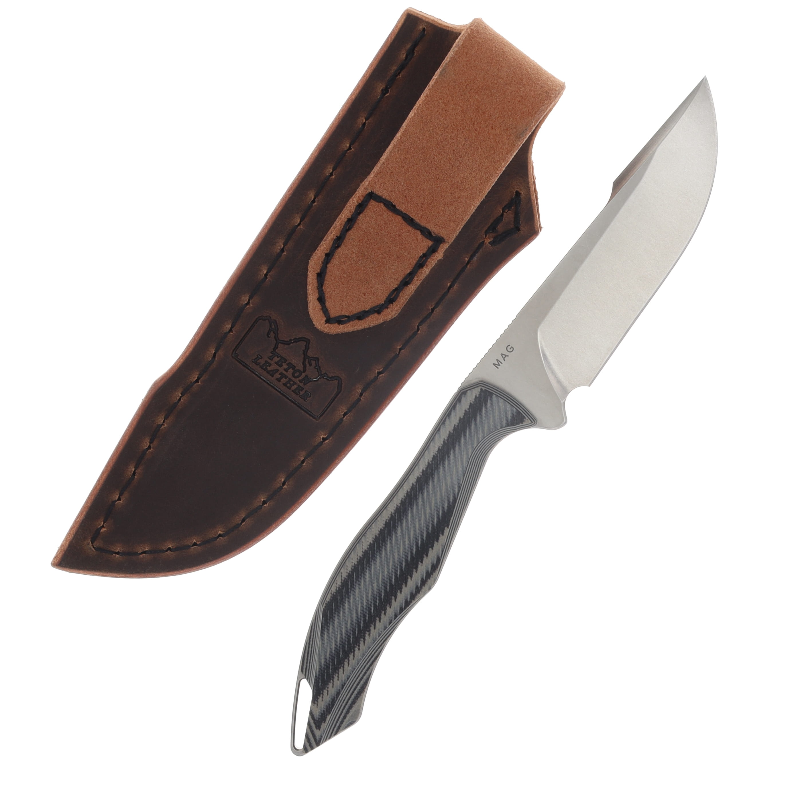 Koenig HELO Fixed Blade Brightwashed Magnacut Bld Black and Tan Patterned G-10 HELO121BTG10 View 2