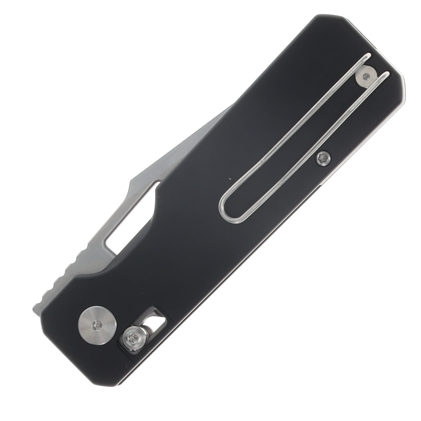 Vero Engineering Aura Folding Knife Drop Point 14C28N - Machine Satin Blk Aluminum VAUDPMSBK View 6