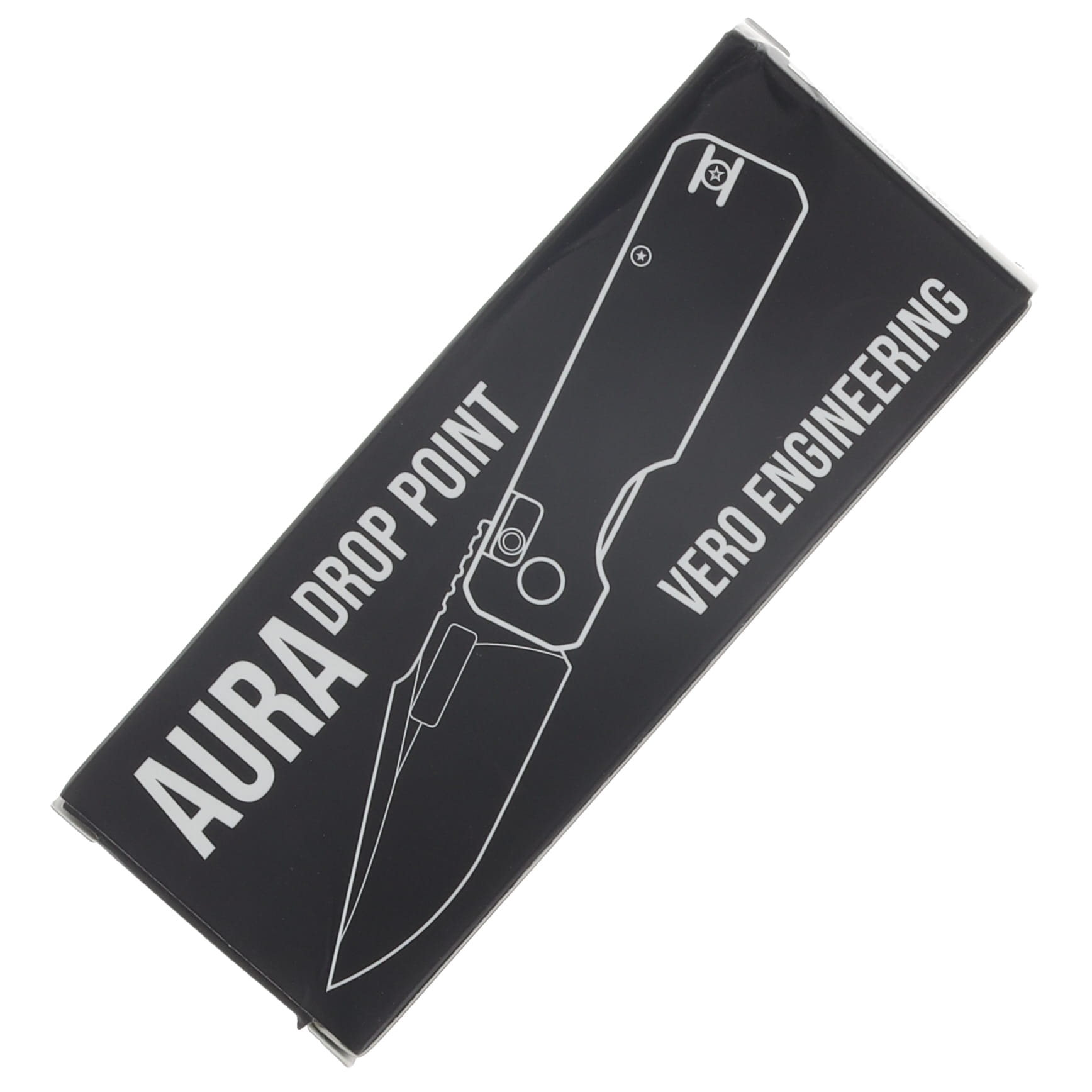 Vero Engineering Aura Folding Knife Drop Point 14C28N - Machine Satin Black Topo AL VAUDPMSBKTOPO View 7
