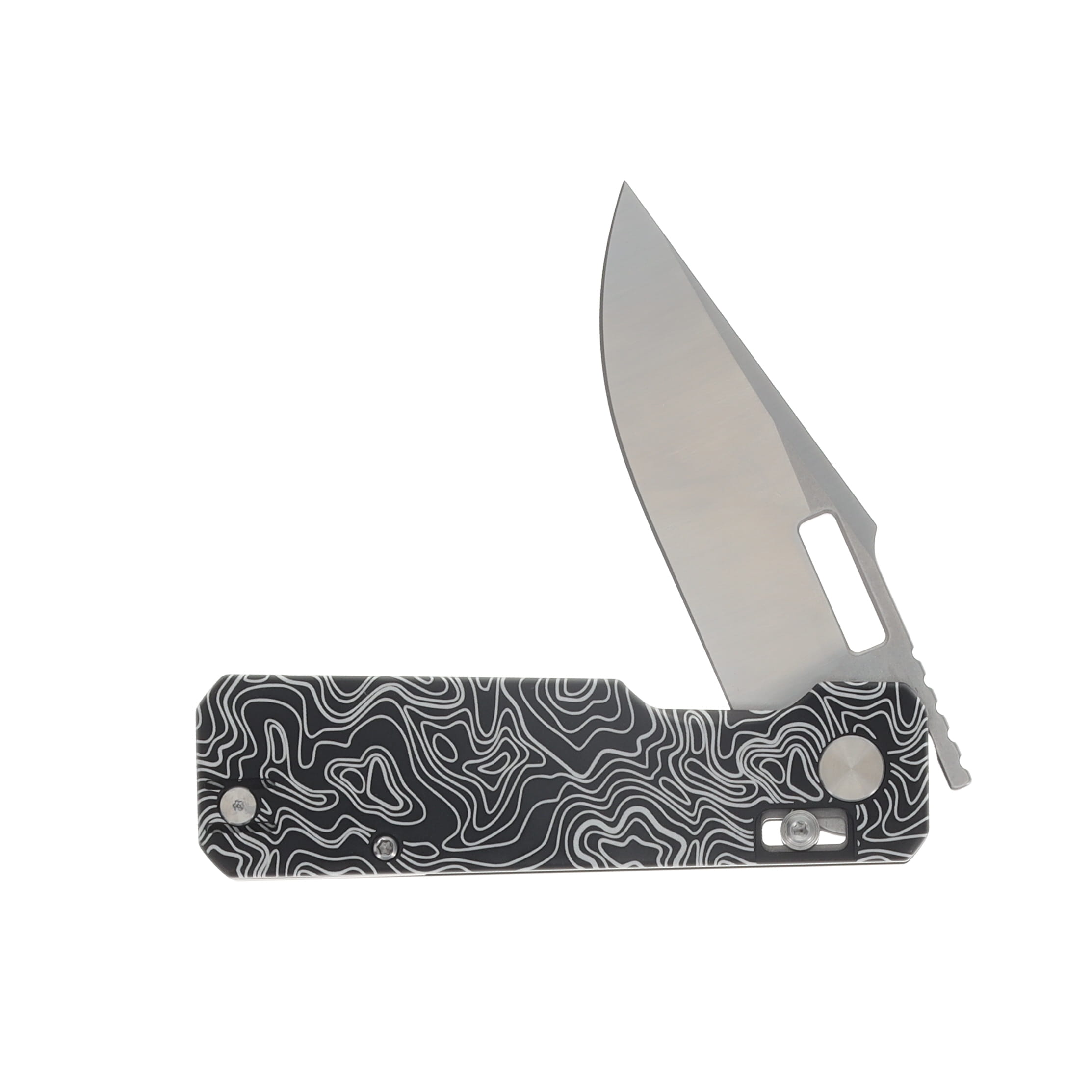 Vero Engineering Aura Folding Knife Drop Point 14C28N - Machine Satin Black Topo AL VAUDPMSBKTOPO View 3