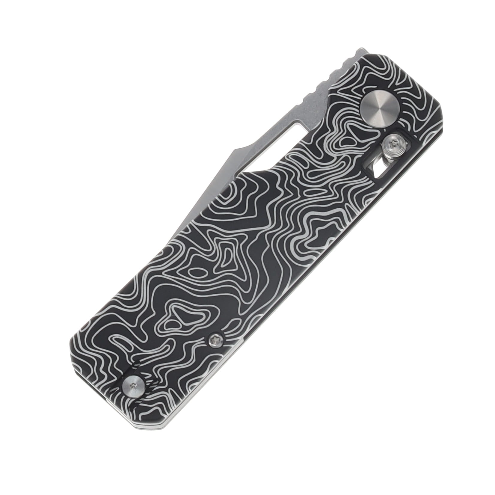 Vero Engineering Aura Folding Knife Drop Point 14C28N - Machine Satin Black Topo AL VAUDPMSBKTOPO View 5