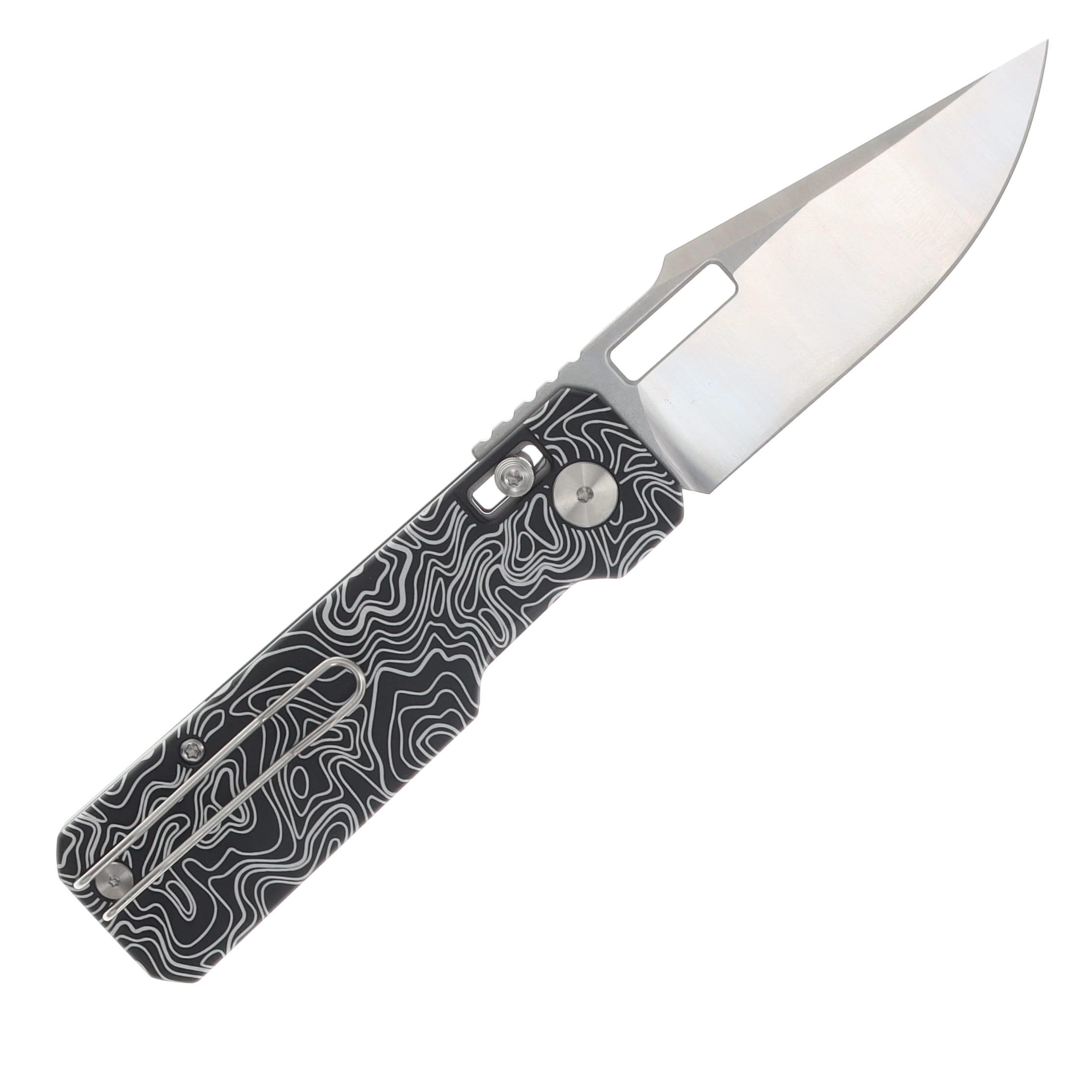 Vero Engineering Aura Folding Knife Drop Point 14C28N - Machine Satin Black Topo AL VAUDPMSBKTOPO View 2