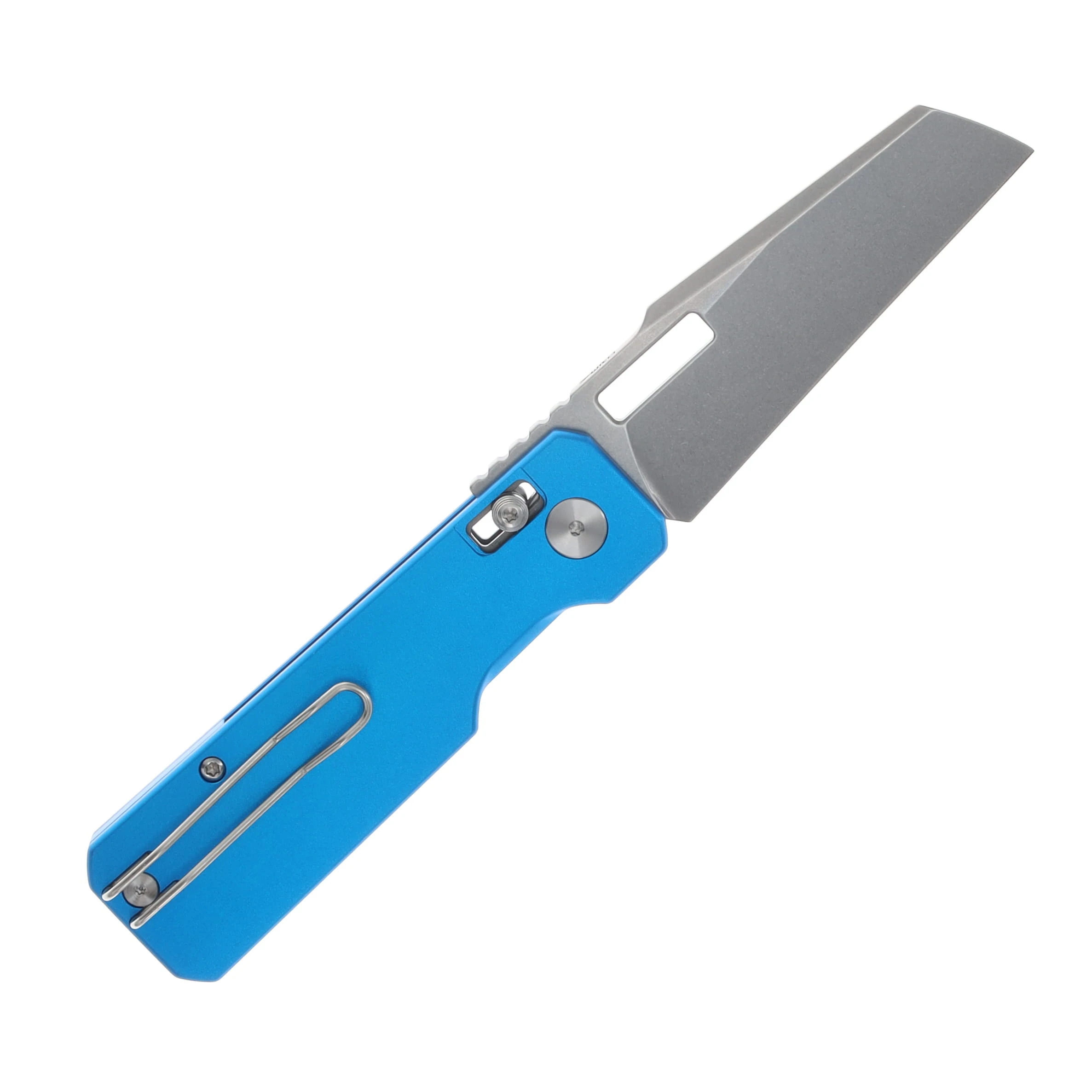 Vero Engineering Aura Folding Knife Talon 14C28N - Stonewash Blue Aluminum VAUTALSWBL View 2