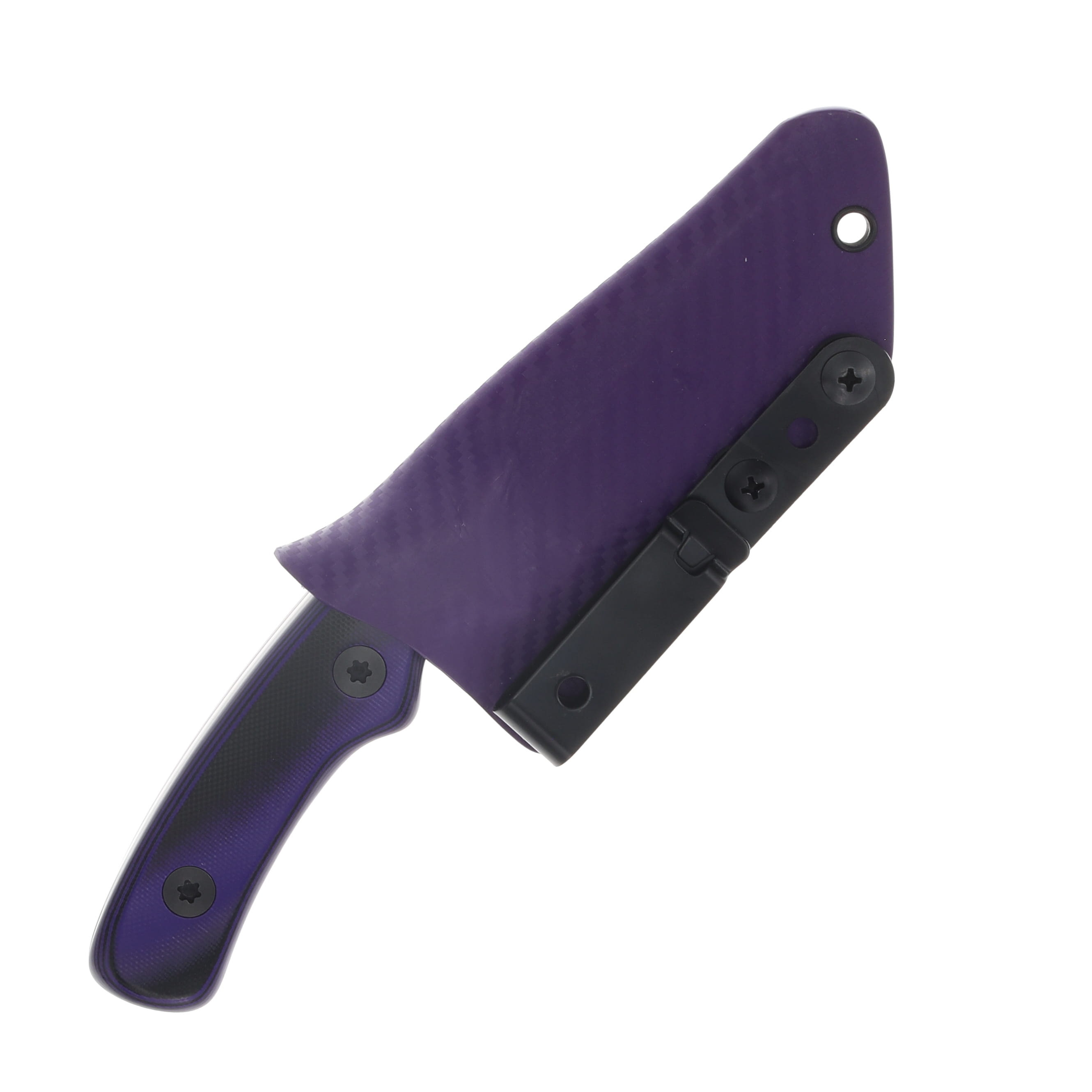 Beans Blades Scout Fixed Knife Black and Purple G-10 Handle M390 Blade W/Sheath BBSCOUTBPG10 View 4