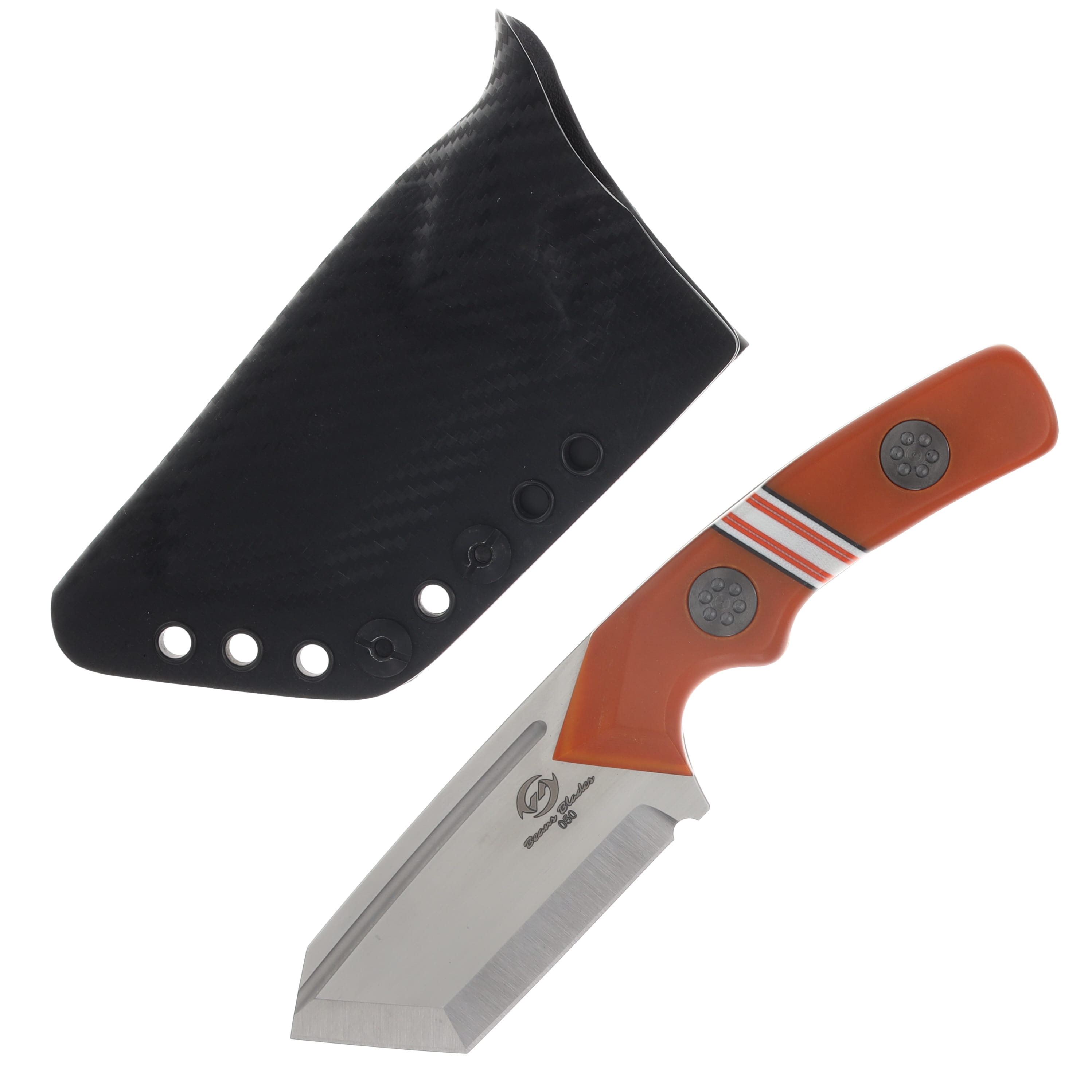 Beans Blades Mini Warrior Fixed Knife Orange Paper Micarta Handle M390 Blade BBMWAROPM View 1