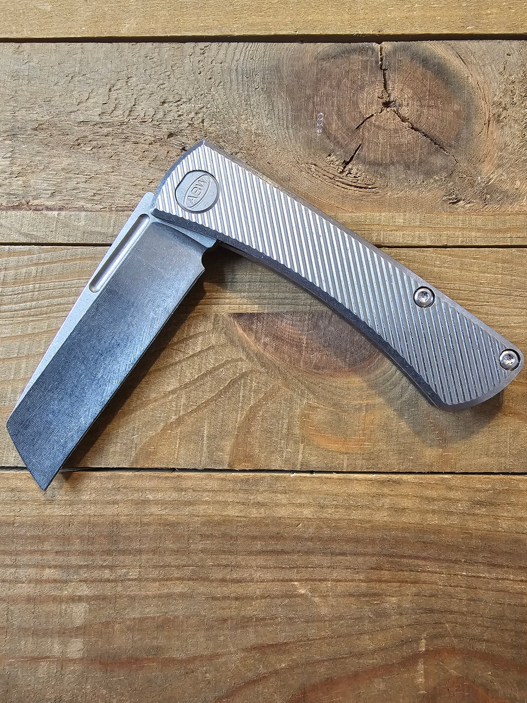 ABW Slip Joint Folding Knife Titanium 45 Degree Pattern Natural - Magnacut Blade ABWSLIPTIT45NATURAL View 7