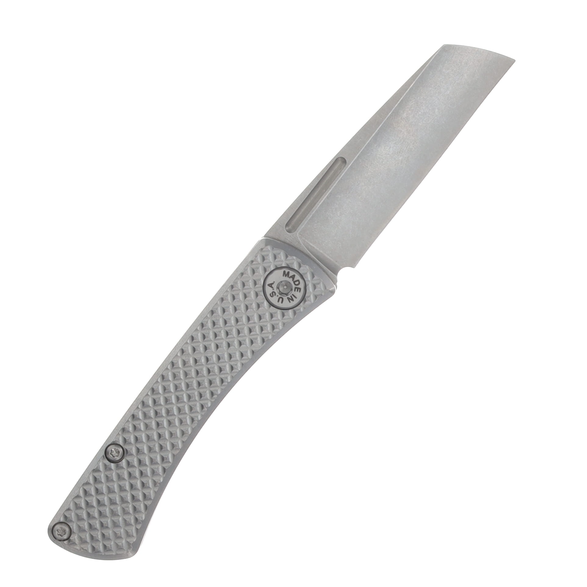 ABW Slip Joint Folding Knife Titanium Diamond Texture Natural - Magnacut Bld ABWSLIPTITDIAMNATURAL View 2