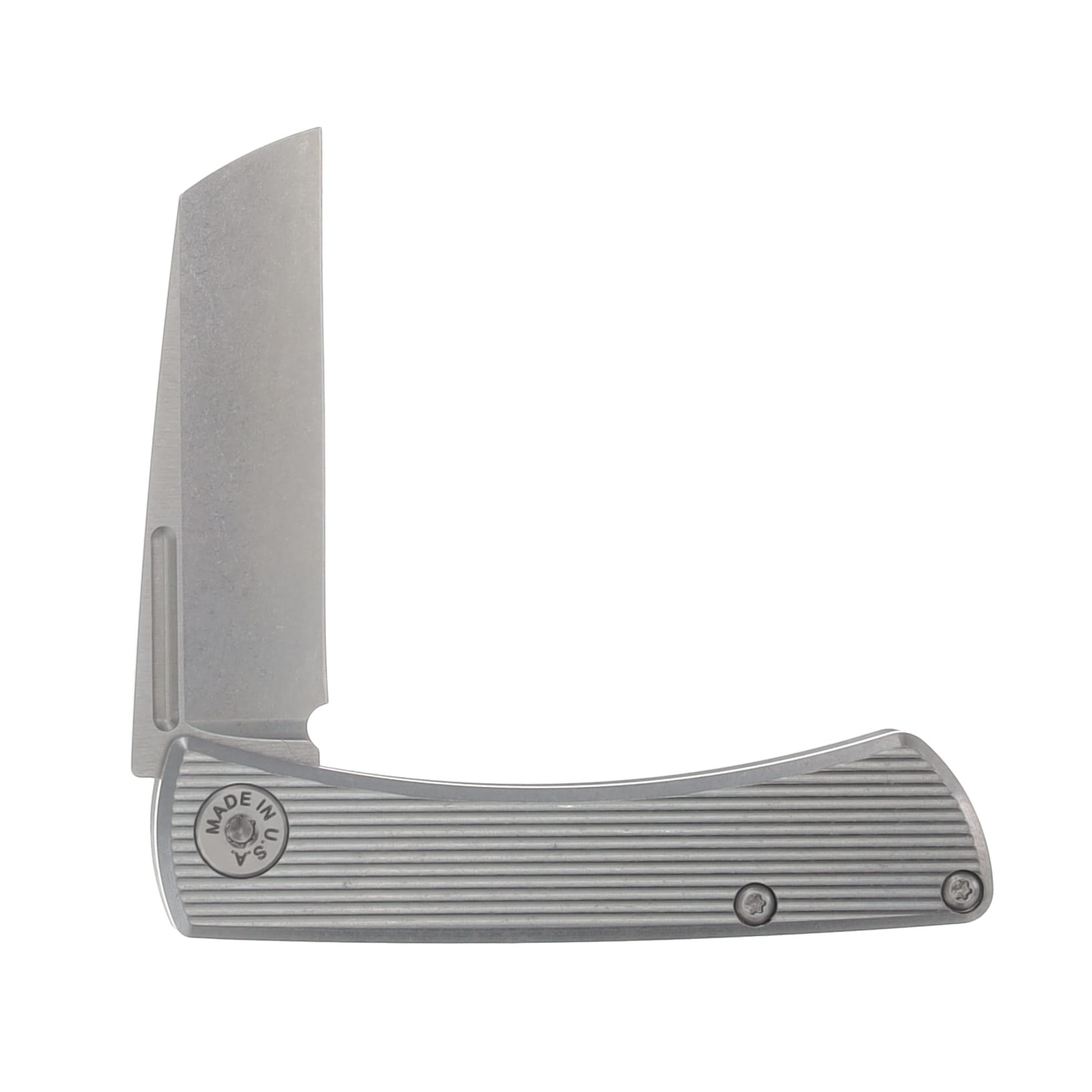 ABW Slip Joint Folding Knife Titanium Straight Lines Pattern Natural - Magnacut Bld ABWSLIPTITSTRAIGHTNATURAL View 3