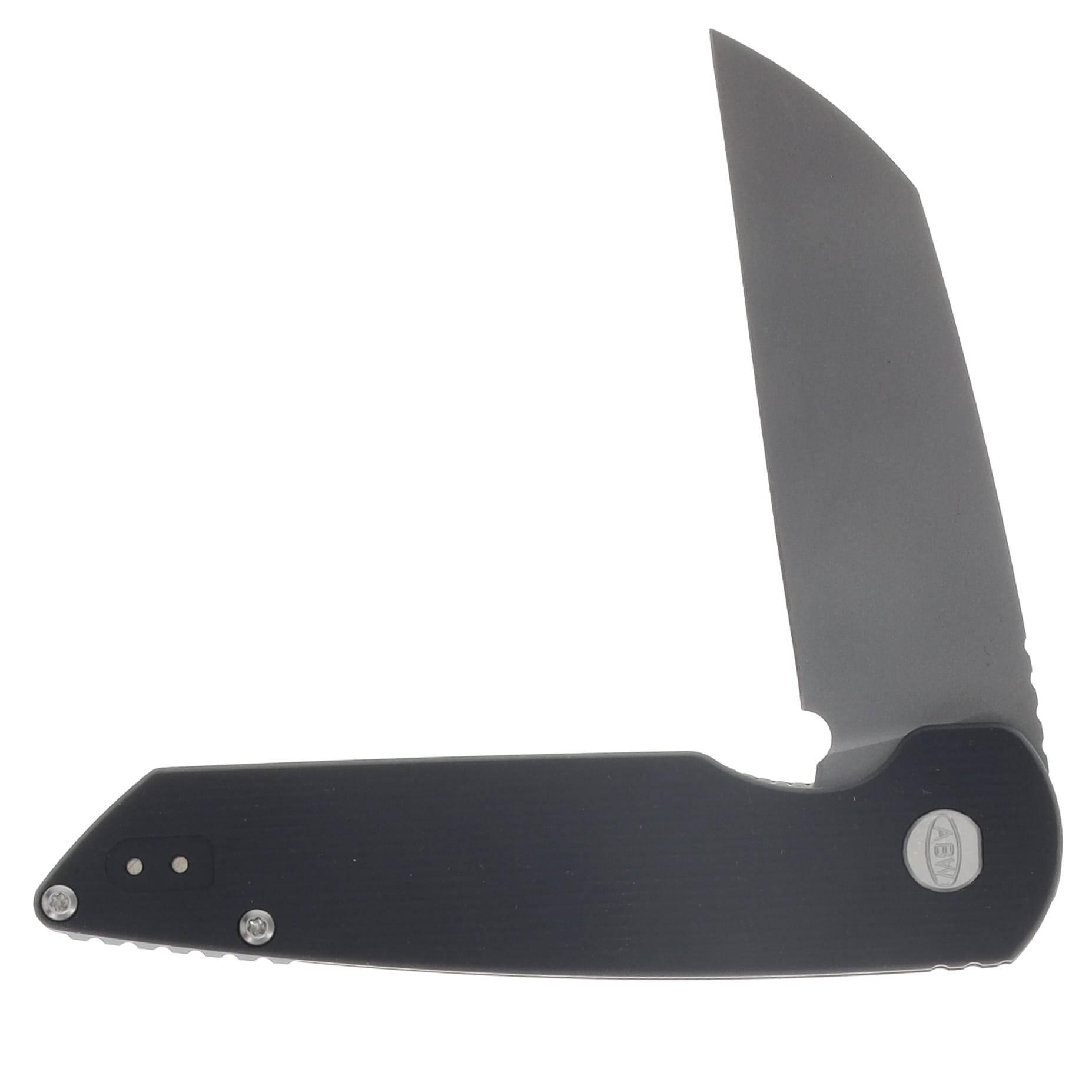ABW Model 2 Folding Knife Black Aluminum - Stonewash Magnacut Blade ABWMODEL2ALUMBLK View 3