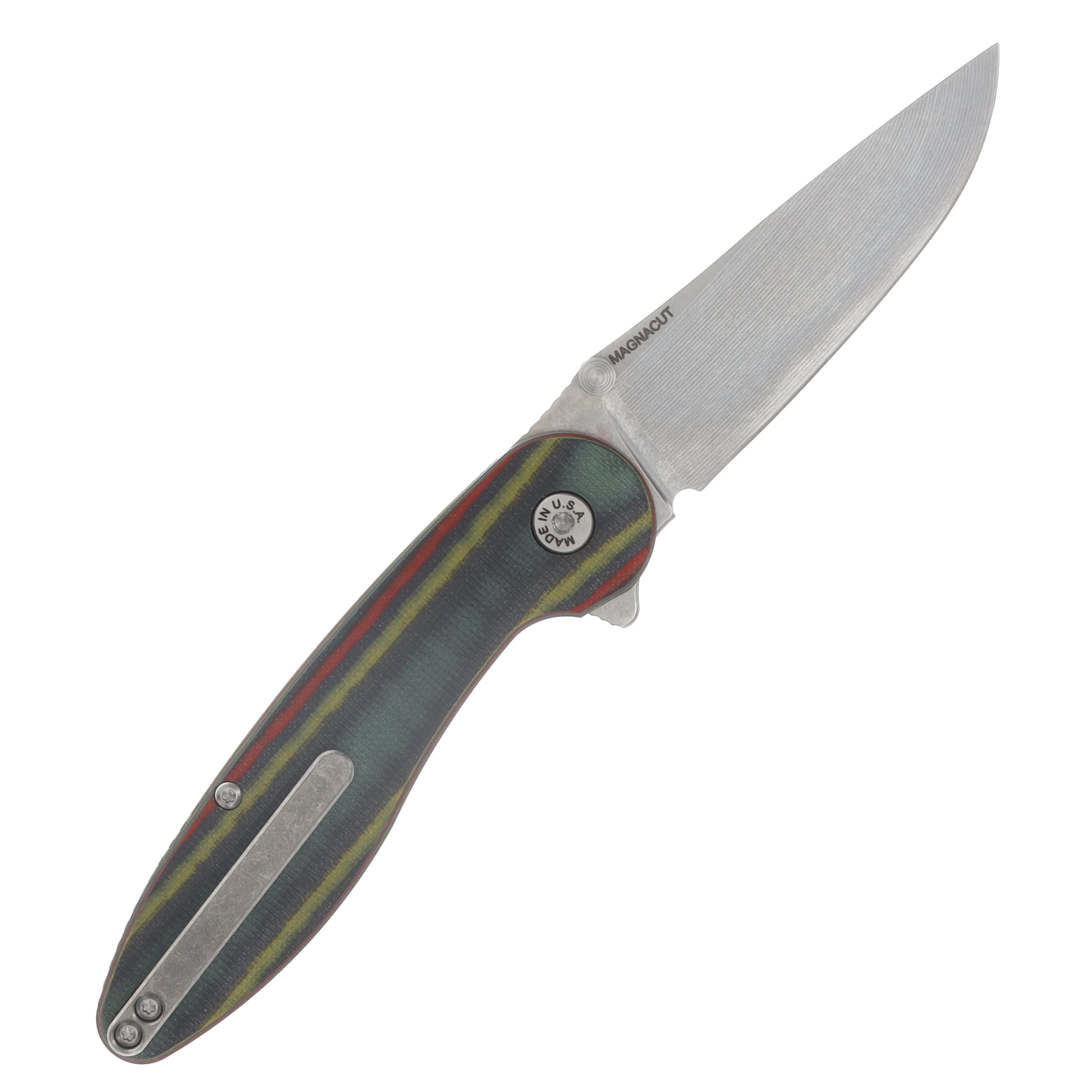 ABW Model 1 V7 Folding Knife G-10 Mexican Blanket - Stonewash Magnacut Bld ABWMODEL1G10MEXBLANKET View 2