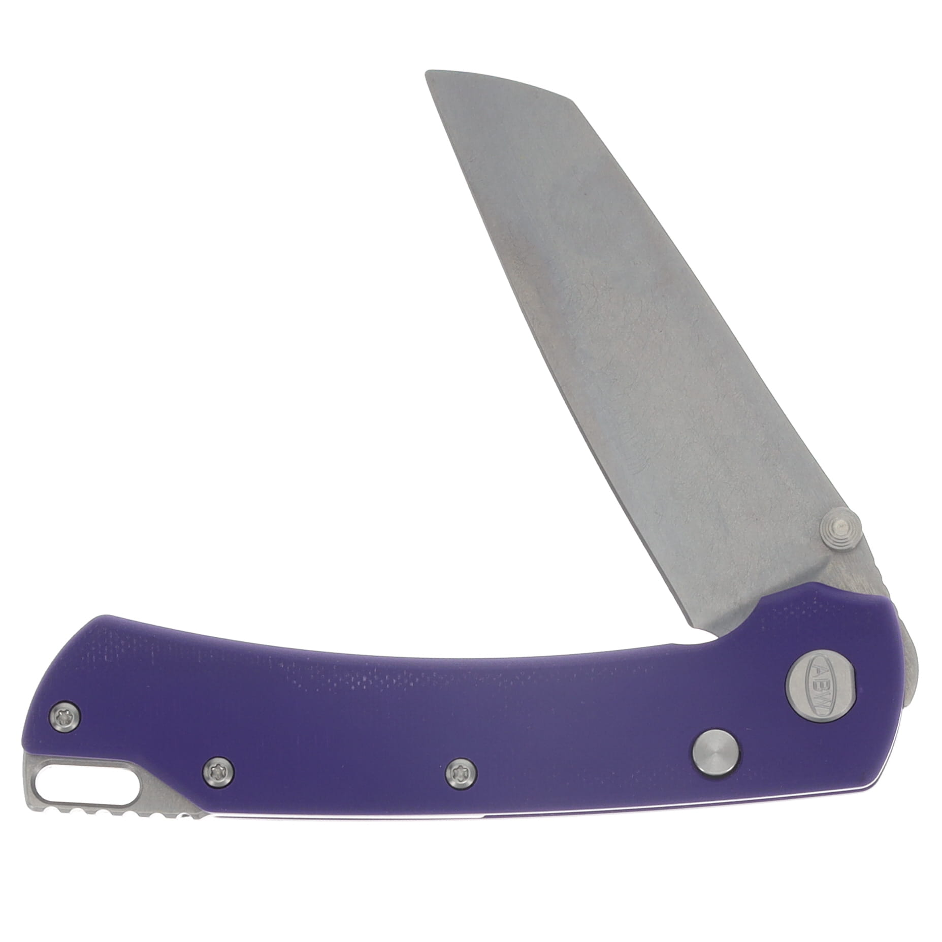 ABW Model 3 Manual Button Lock Folder Purple G-10 Magnacut Blade ABWMODEL3G10PURPLE View 3