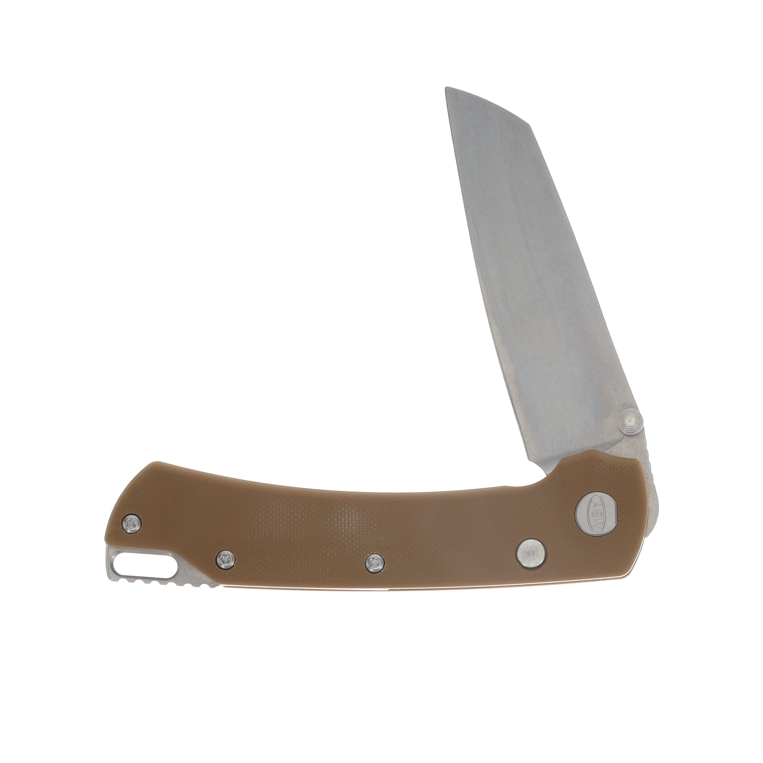 ABW Model 3 Manual Button Lock Folder Tan G-10 Handle Magnacut Blade ABWMODEL3G10TAN View 3