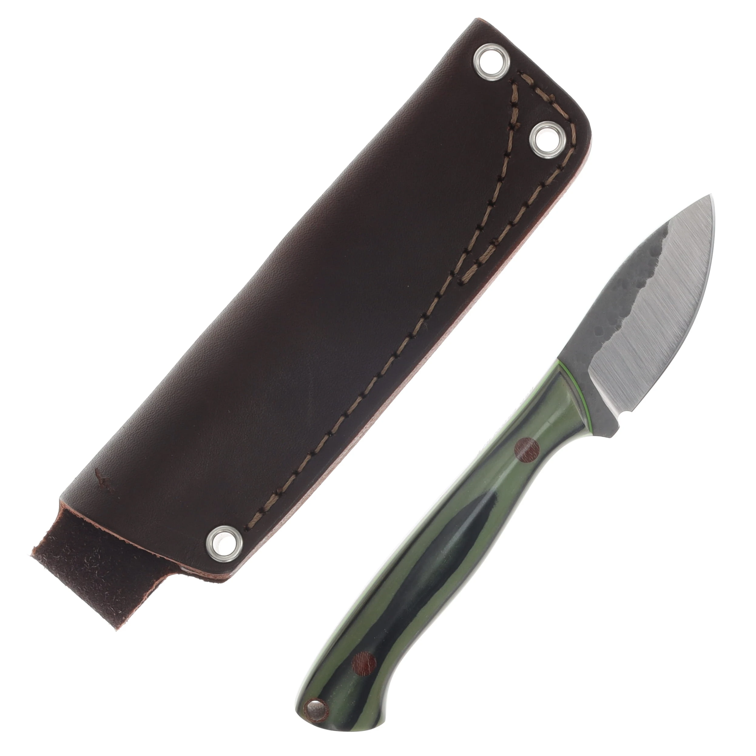 Red Crow Knife and Tool Nitro V EDC Fixed Blade with Green and Black Paper Micarta RCGBPM View 1