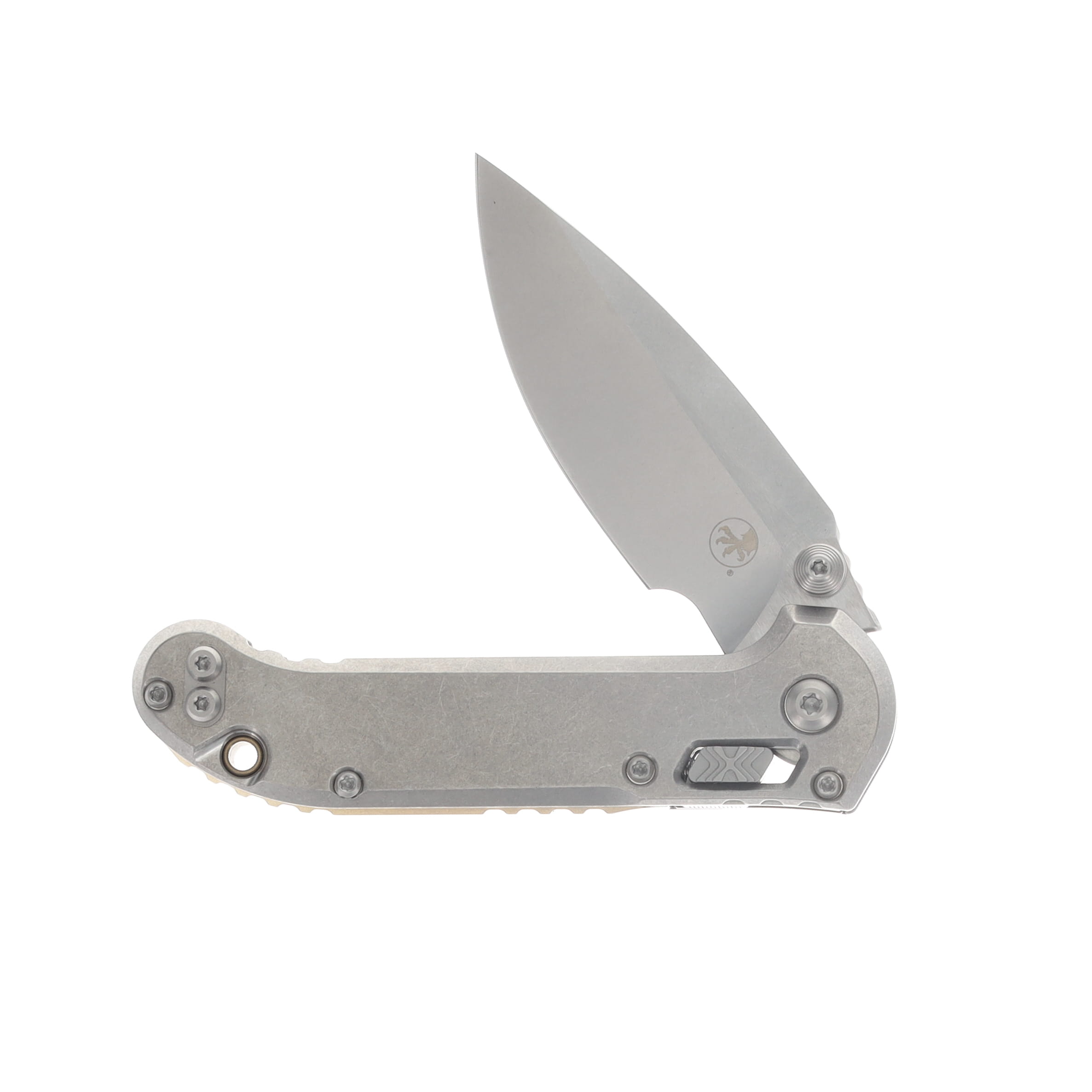 Microtech L.U.D.T Ram-Lok Marfione Stonewash Ti Slab Side Bronze Accent MT1135RLS-10MS1 View 3