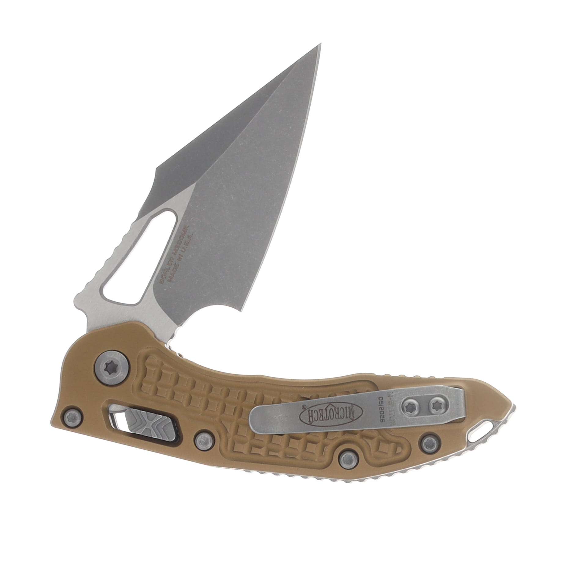 Microtech Mini Stitch Ram-Lok Apocalyptic Tan Frag Folding Knife MT169MRL-10 APFRTA View 4