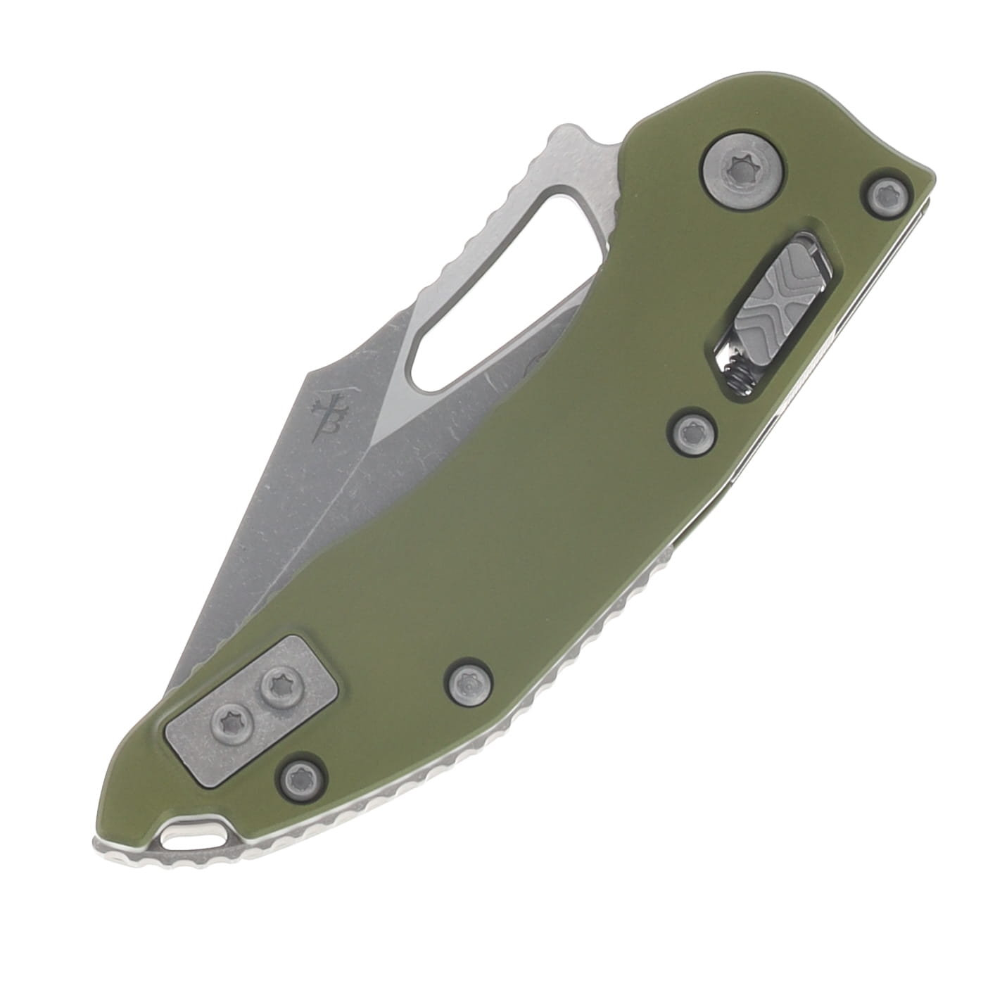 Microtech Mini Stitch Ram-Lok Apocalyptic Smooth OD Green Folding Knife MT169MRL-10 APOD View 5