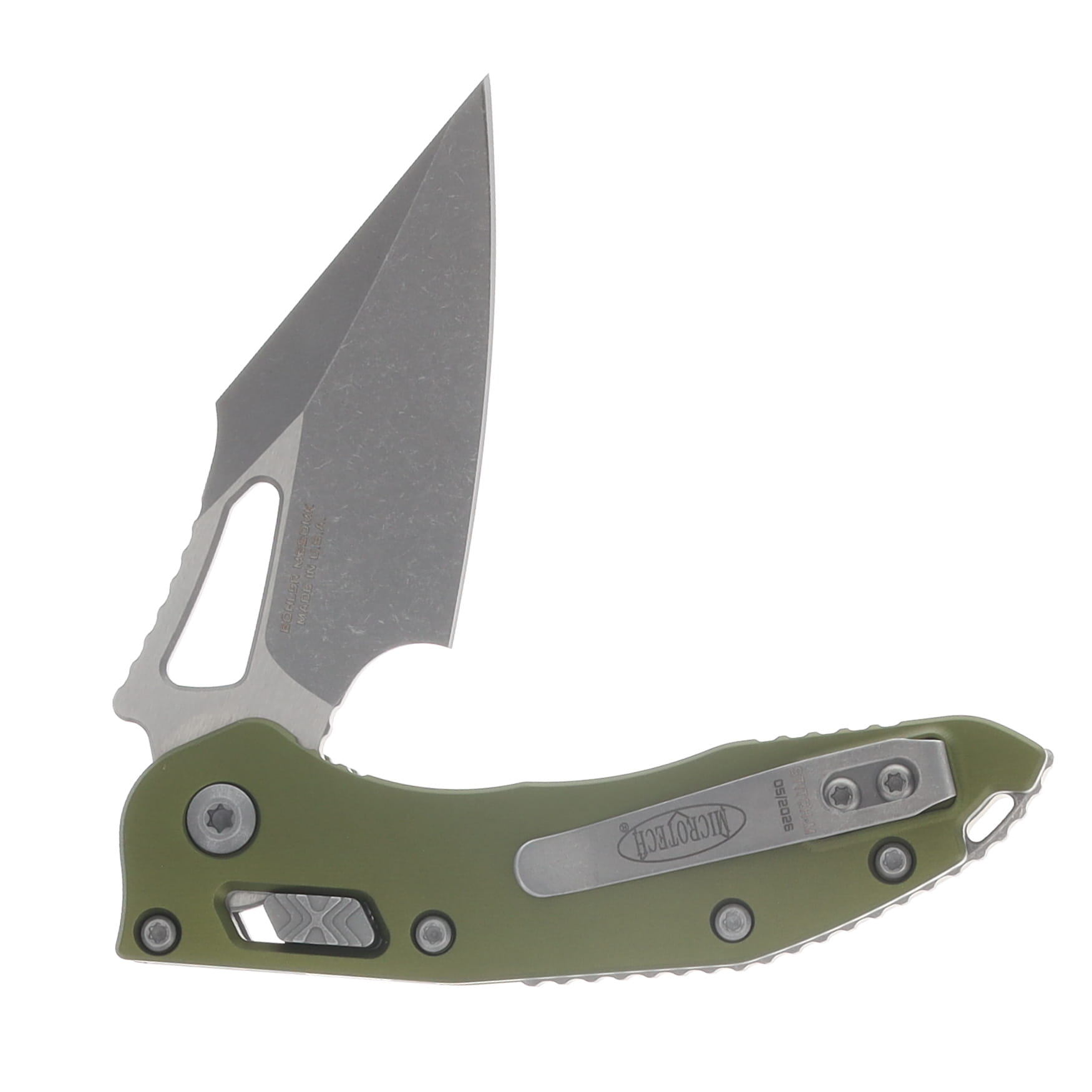 Microtech Mini Stitch Ram-Lok Apocalyptic Smooth OD Green Folding Knife MT169MRL-10 APOD View 4