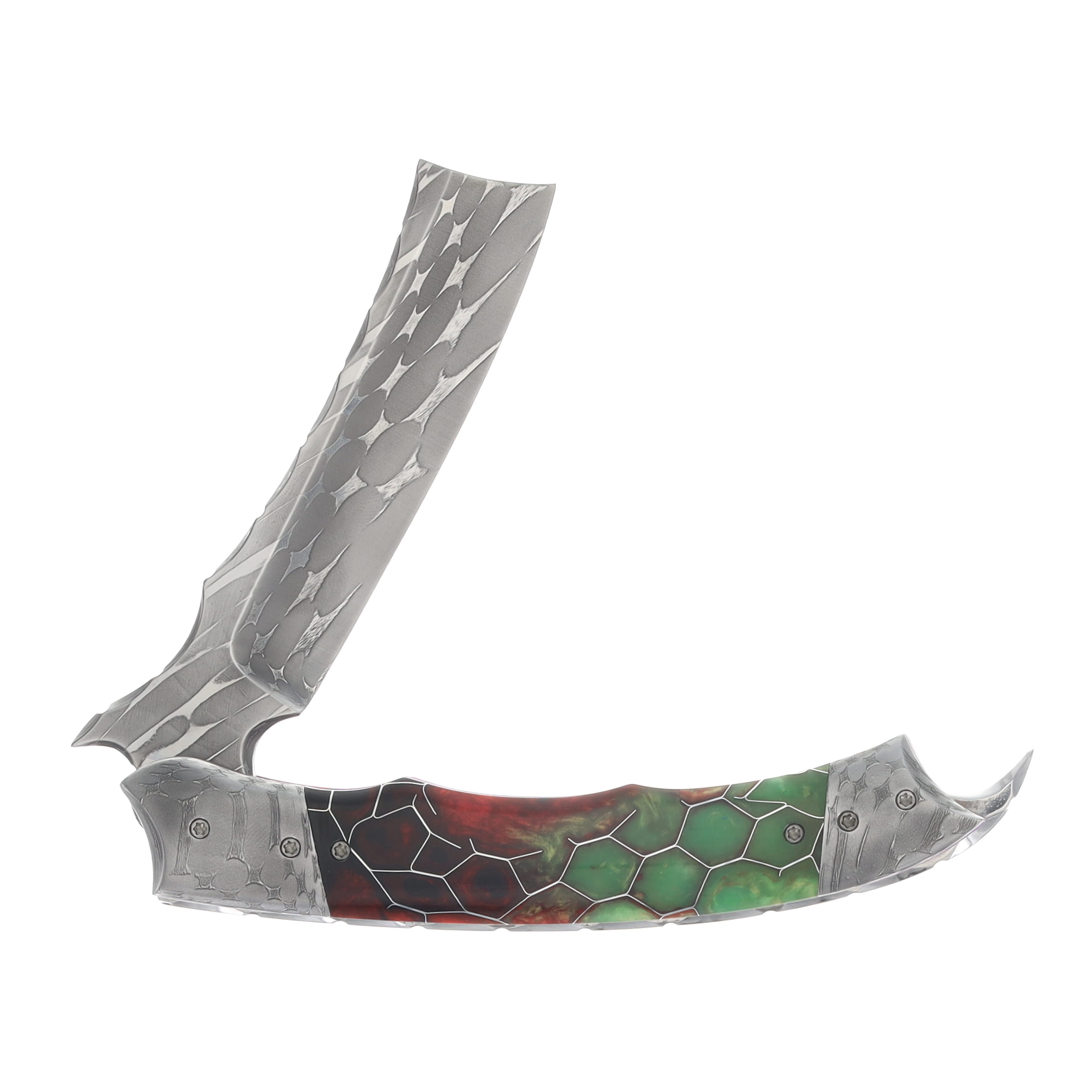 Vallotton Crescent Razor OTS Auto Vegas Forge Barbwire Blade Custom and Fat Carbon Dark Matter Scales VKCRRZDM View 4
