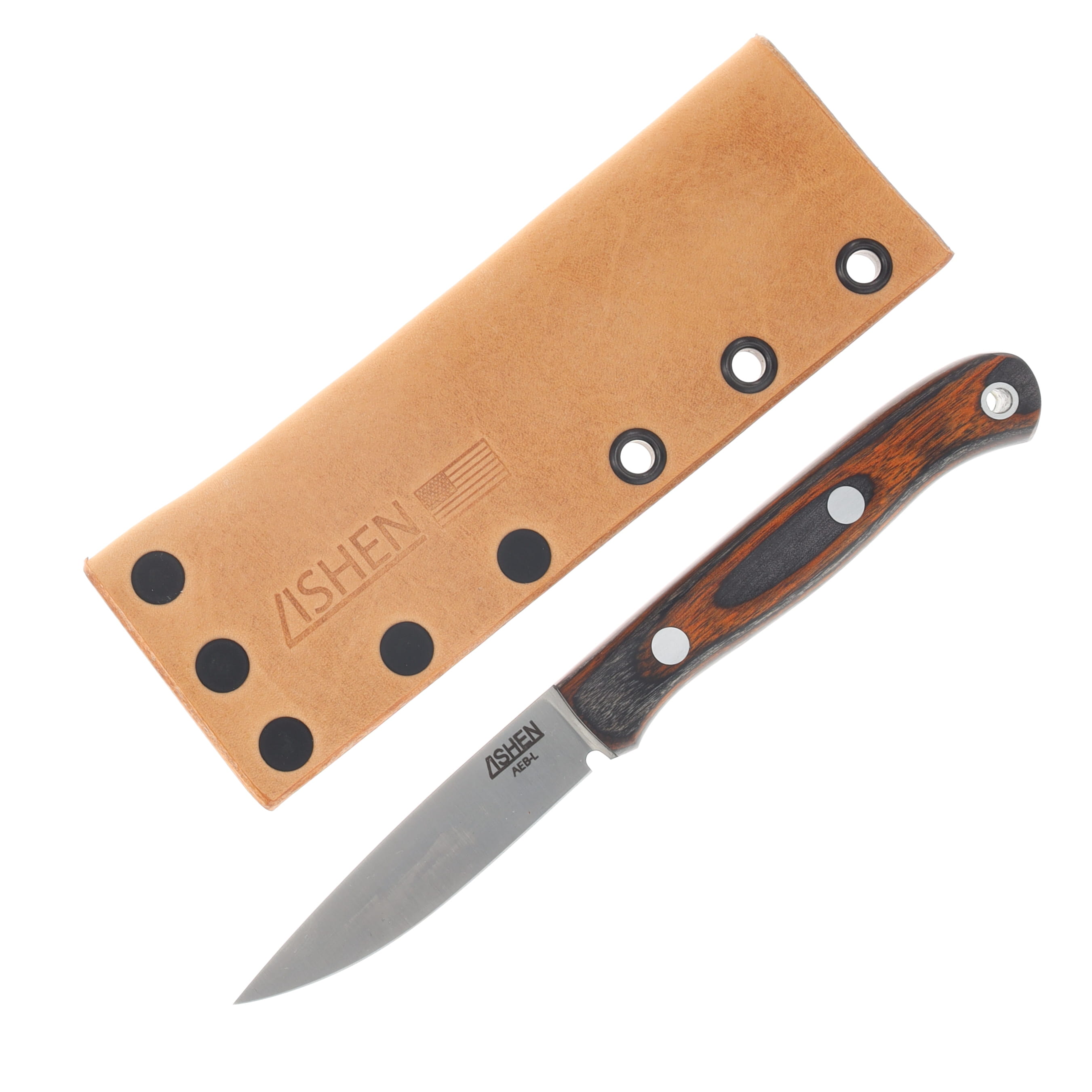 Lishen Knives Little Fowl Fixed Blade Coffee Dymalux Handles Aluminum Pins LKLFCOFDYM View 1