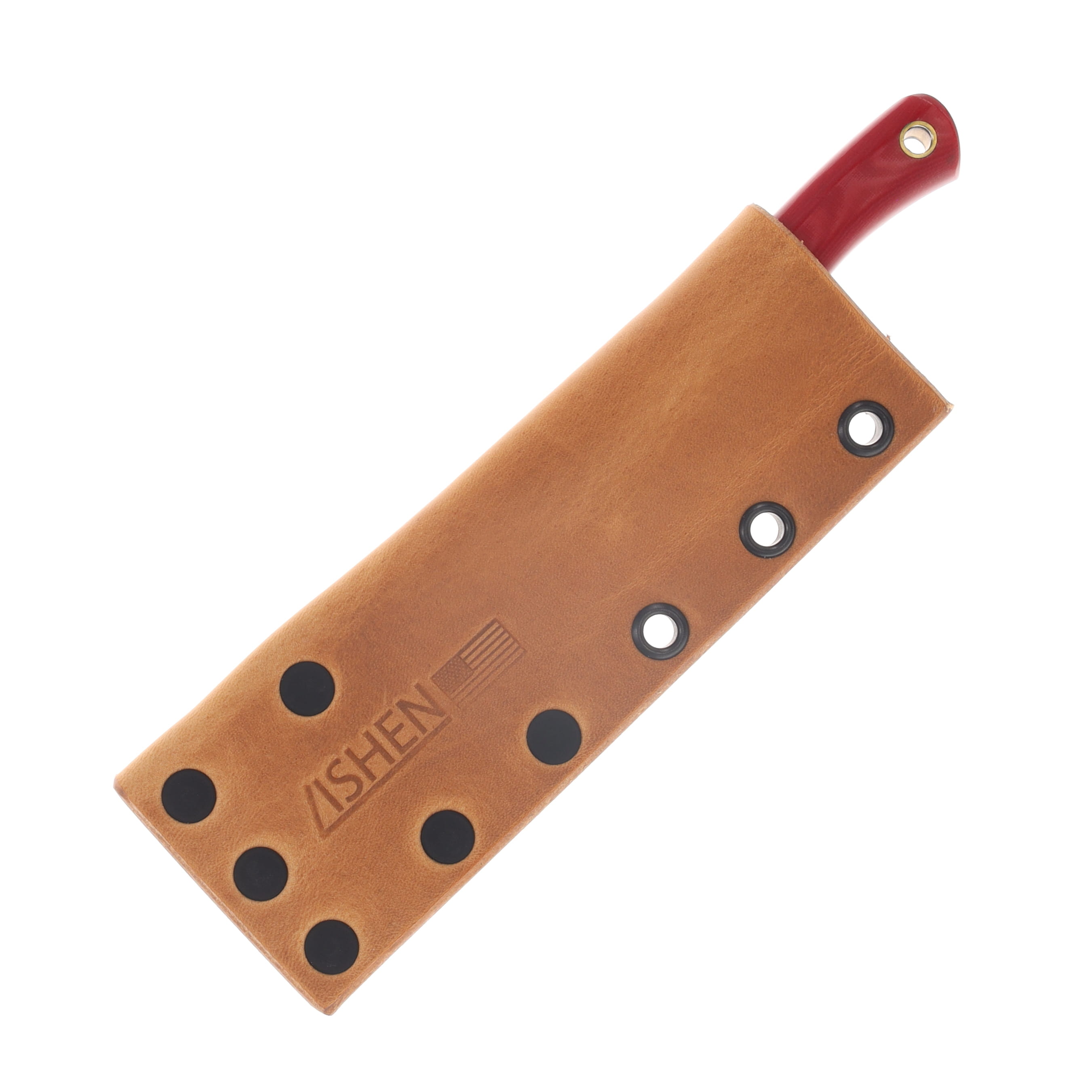 Lishen Knives Little Fowl Fixed Blade SF Ruby Linen Handles Mosaic Pins W/Sheath LKLFRUBLIN View 4