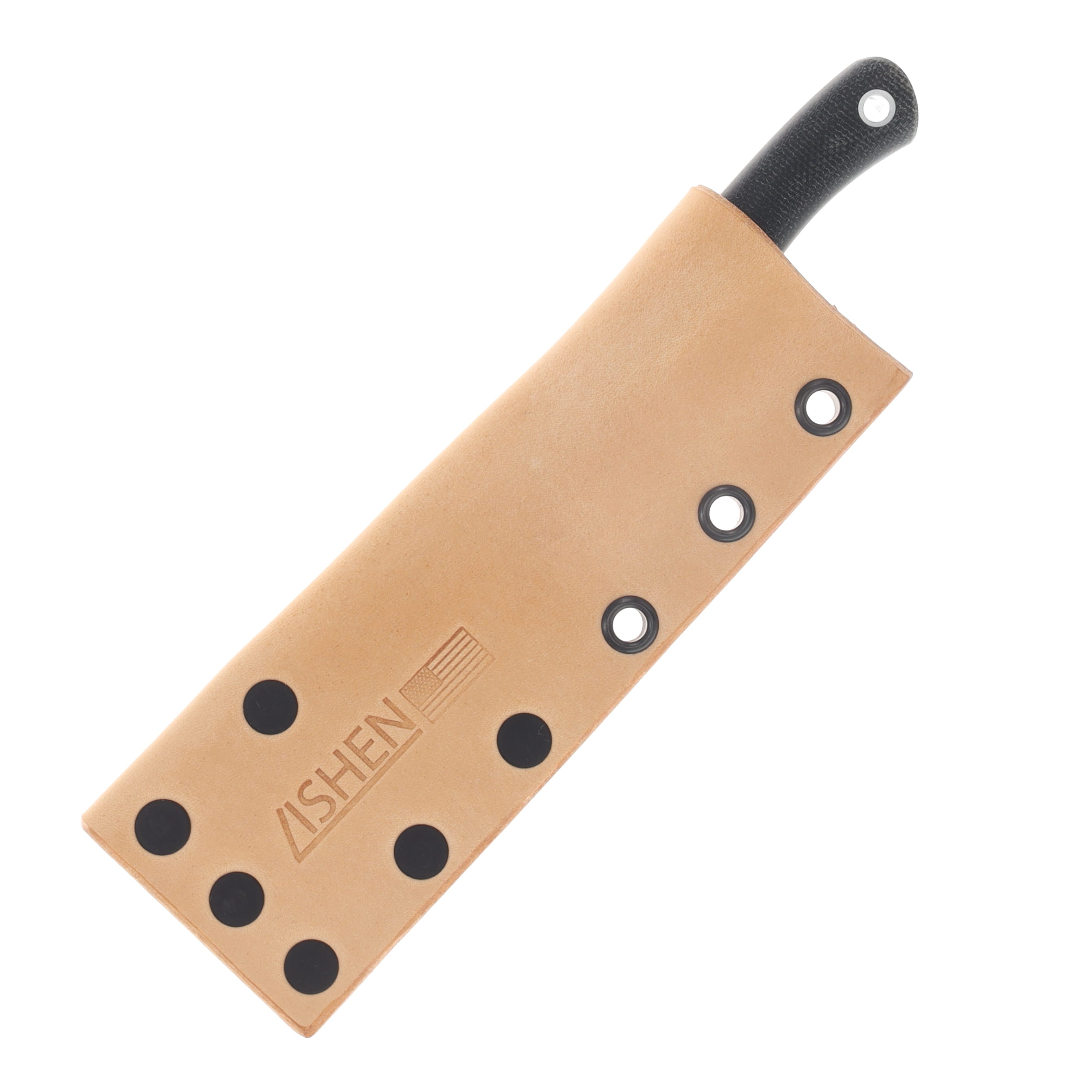 Lishen Knives Little Fowl SF Scandi Fixed Blade Matte Black Canvas Micarta Handle Aluminum Pins LKLFMBKCM View 3