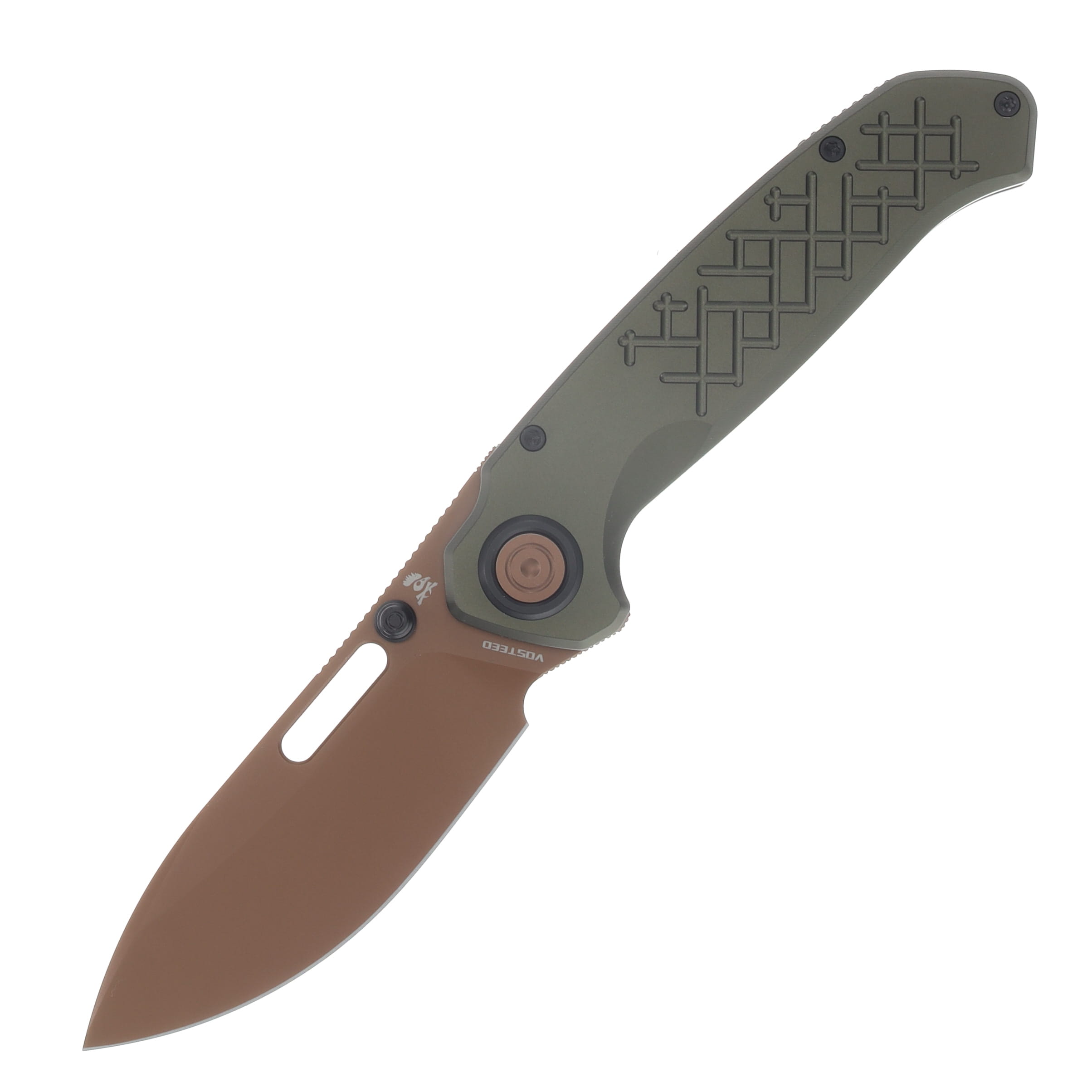 Vosteed Zander Vanchor Lock Folding Knife Copper Dune/OD Green