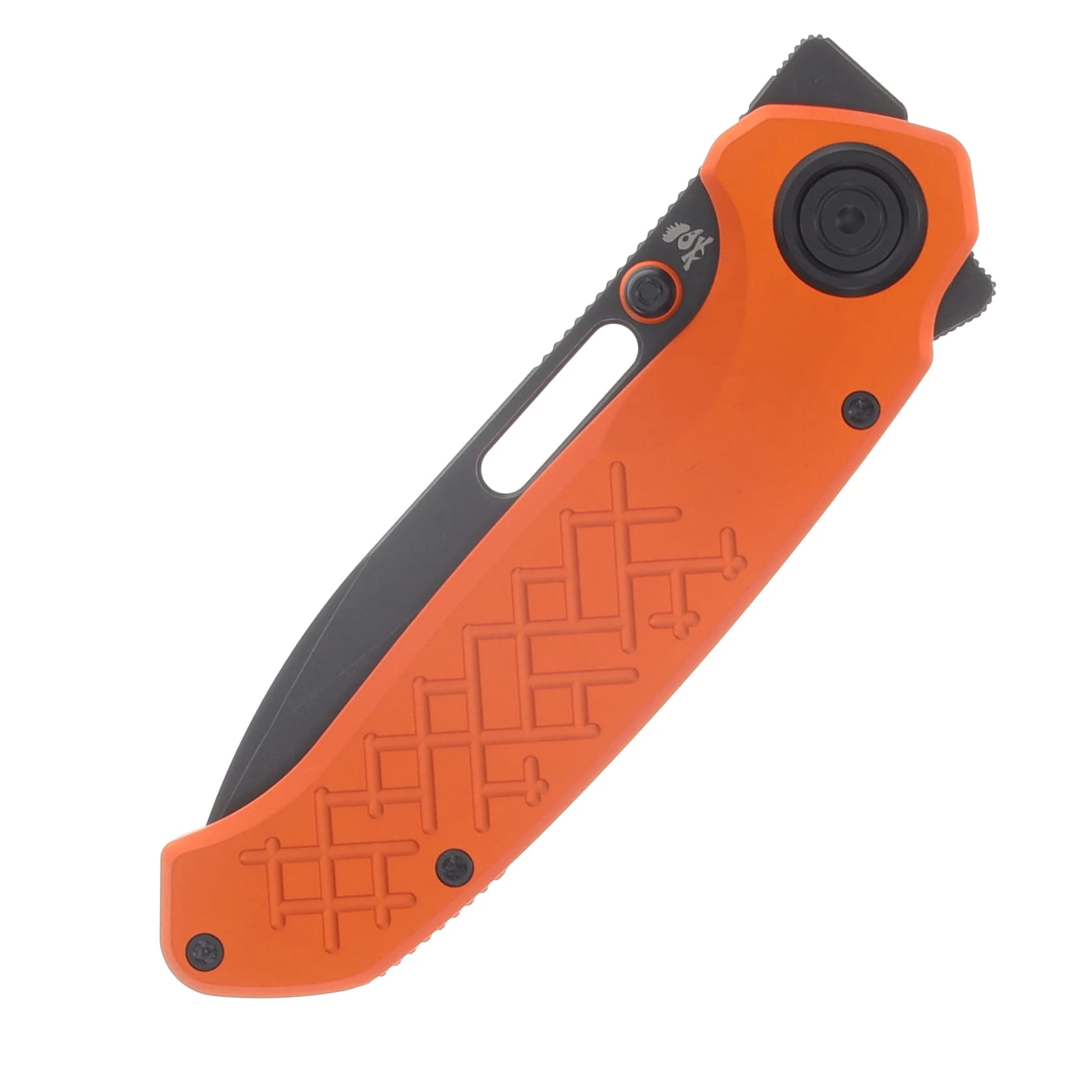 Vosteed Zander Vanchor Lock Folding Knife Black Stonewash/Orange Aluminum A4606 View 5
