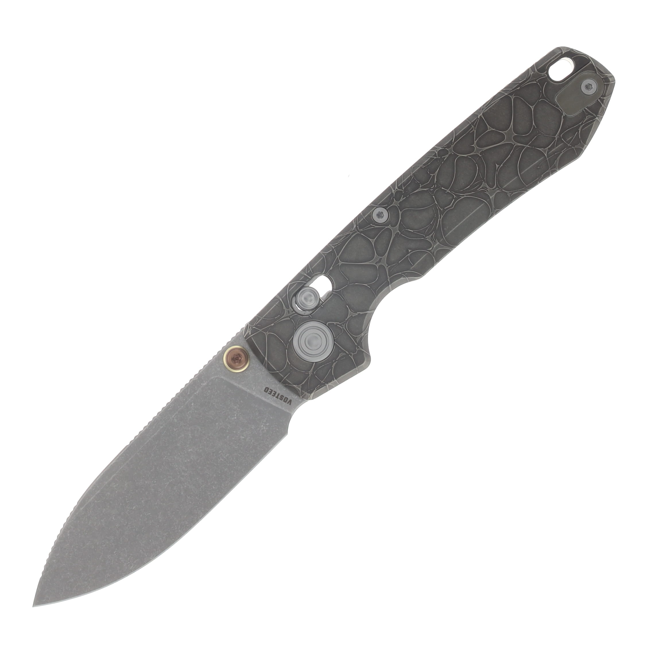 Vosteed Raccoon TiSlim Folder S35VN Acid-SNTWSH Blade Acid Wash Copper TI Handle A4508 View 1