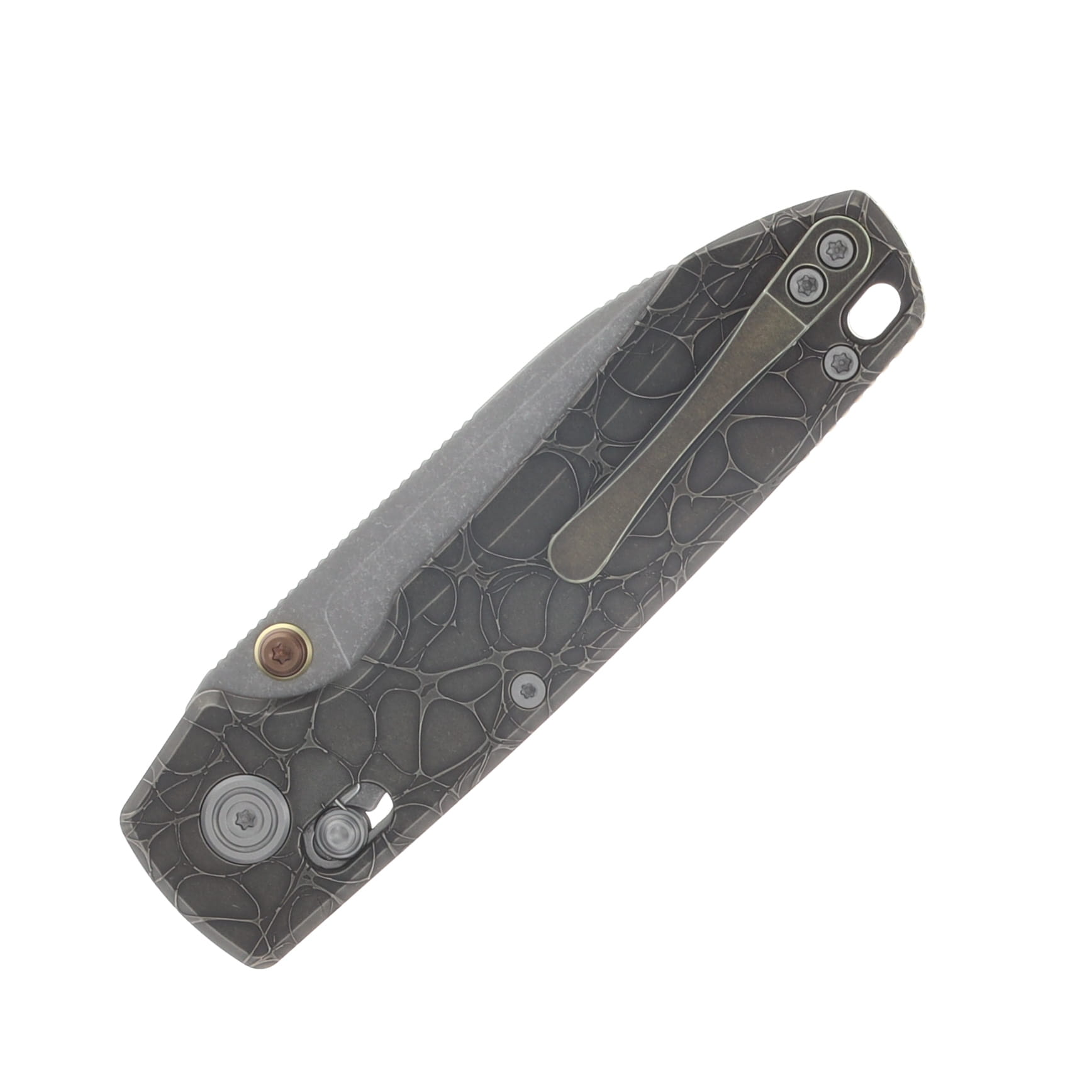 Vosteed Raccoon TiSlim Folder S35VN Acid-SNTWSH Blade Acid Wash Copper TI Handle A4508 View 6