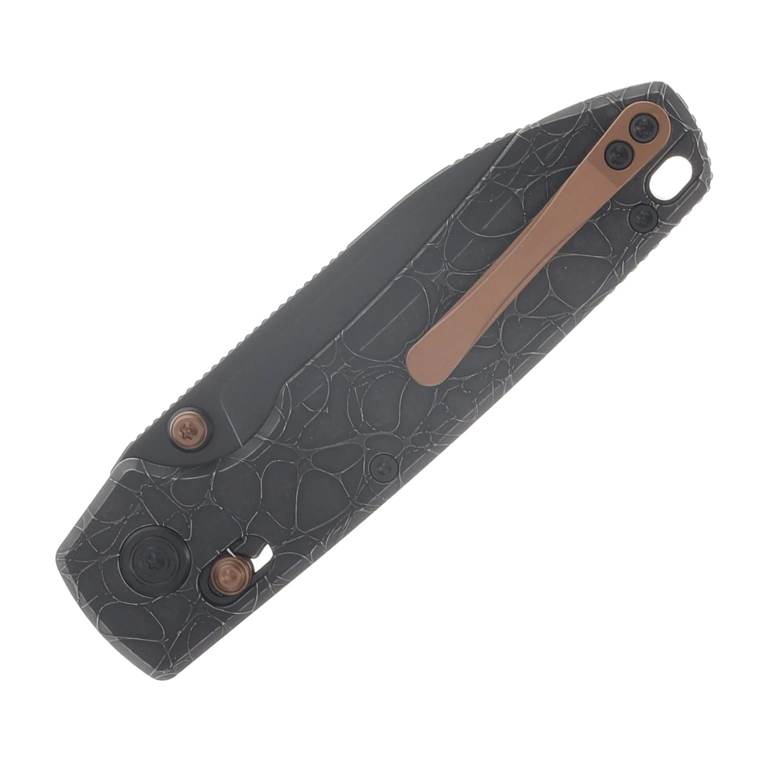 Vosteed Raccoon TiSlim Folder S35VN Blk Stonewash Blade Acid Wash Blk TI Handle A4509 View 5