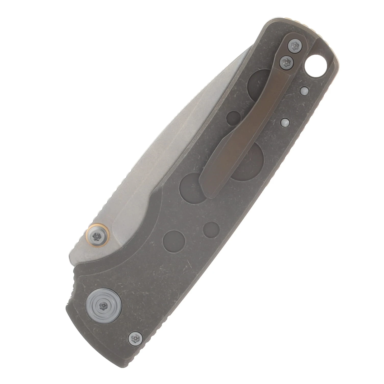 Vosteed Porcupine TiSlim Folder S90V STNWSH - Antique Brasswash Titanium A4807 View 6